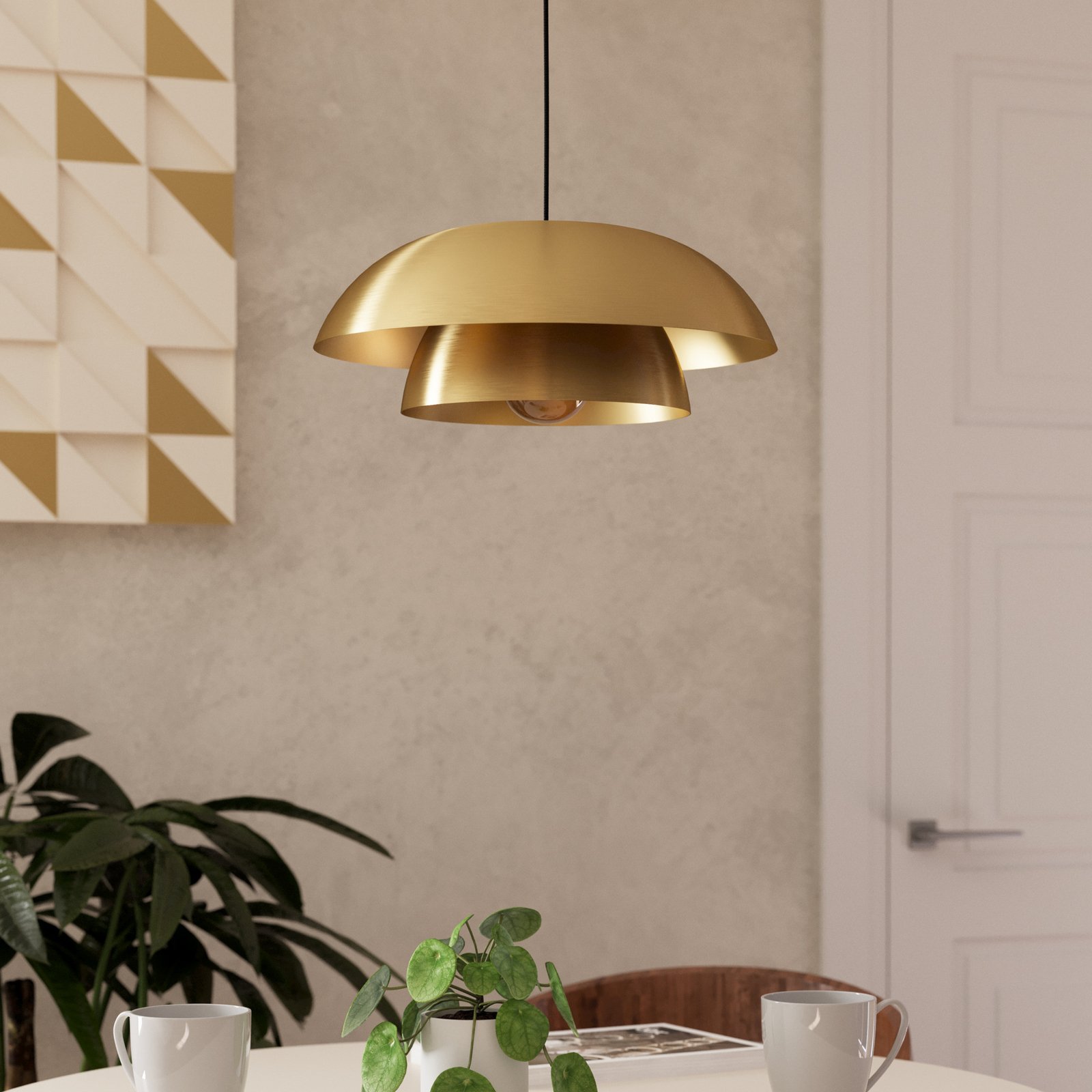 Lampada a sospensione Cenciara ottone spazzolato