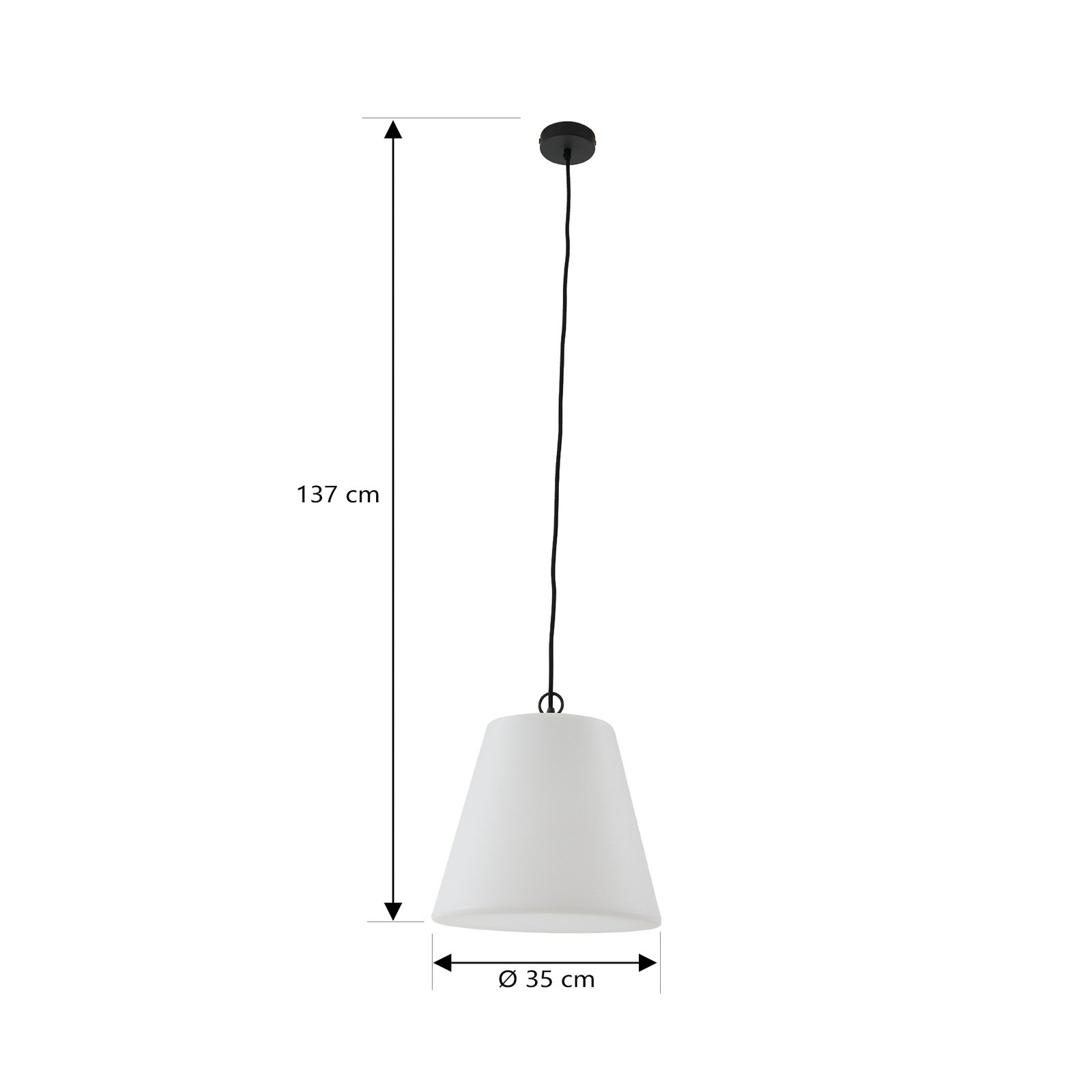 Lindby Alaida outdoor hanging truncated cone white