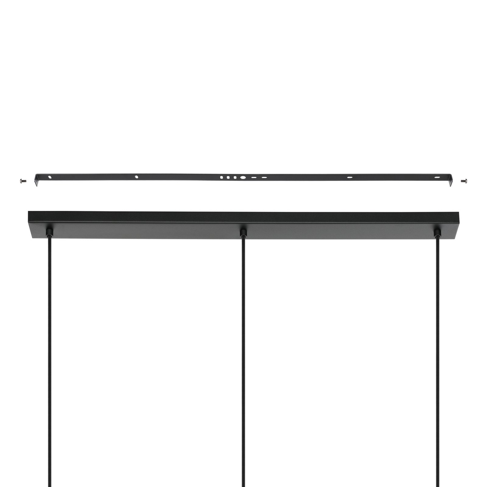 Suspension Hykeham, longueur 91 cm, naturel, 3 lampes, bambou