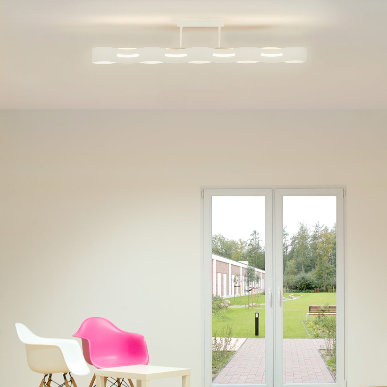 Wave LED ceiling light, white