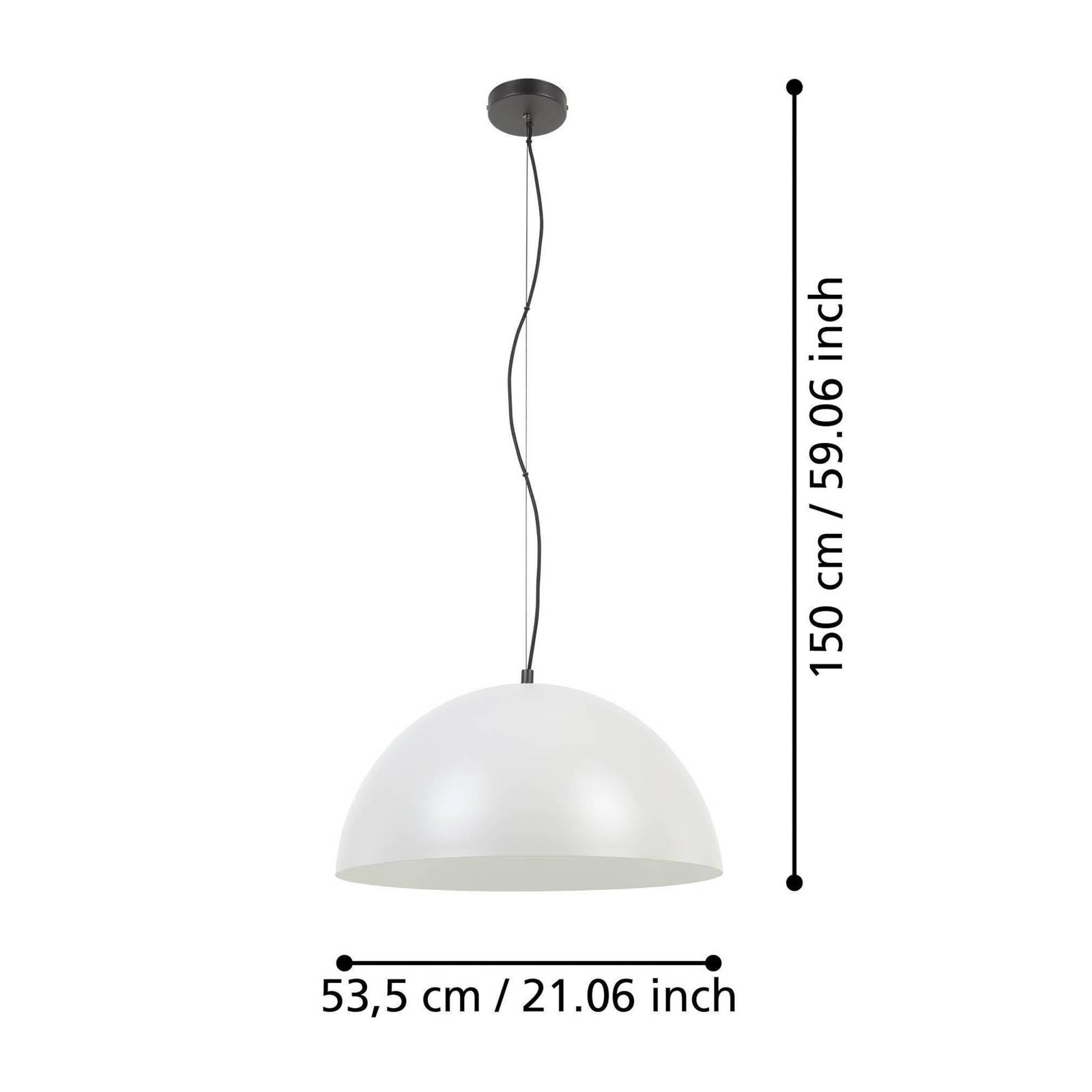 Lampa wisząca Gaetano 1, Ø 53 cm, szara/biała, stal