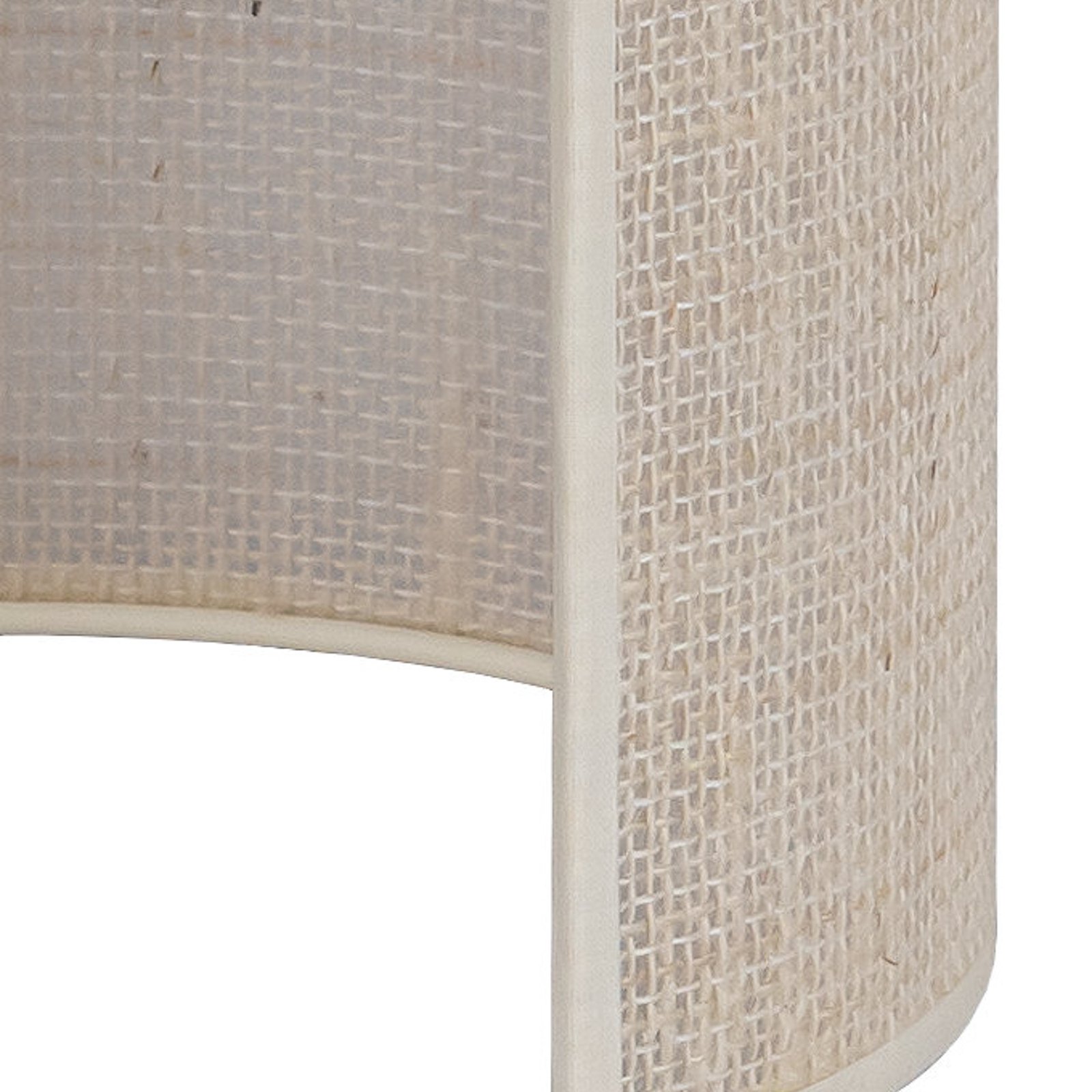Jute Wandleuchte Höhe 24 cm halbrund weiß/ecru - Euluna