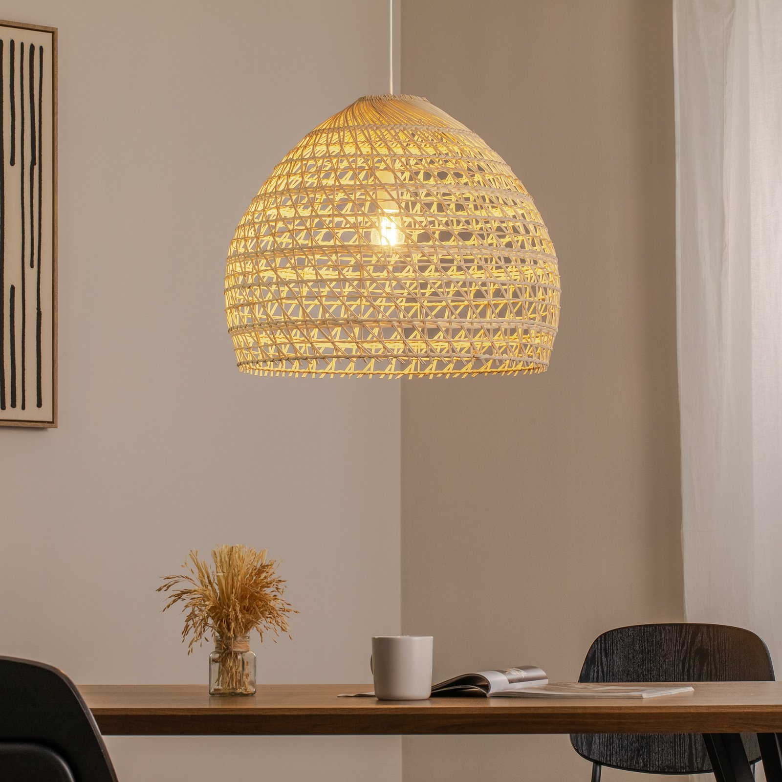 BOHO pendant light, Ø 60 cm, natural brown, rattan, E27