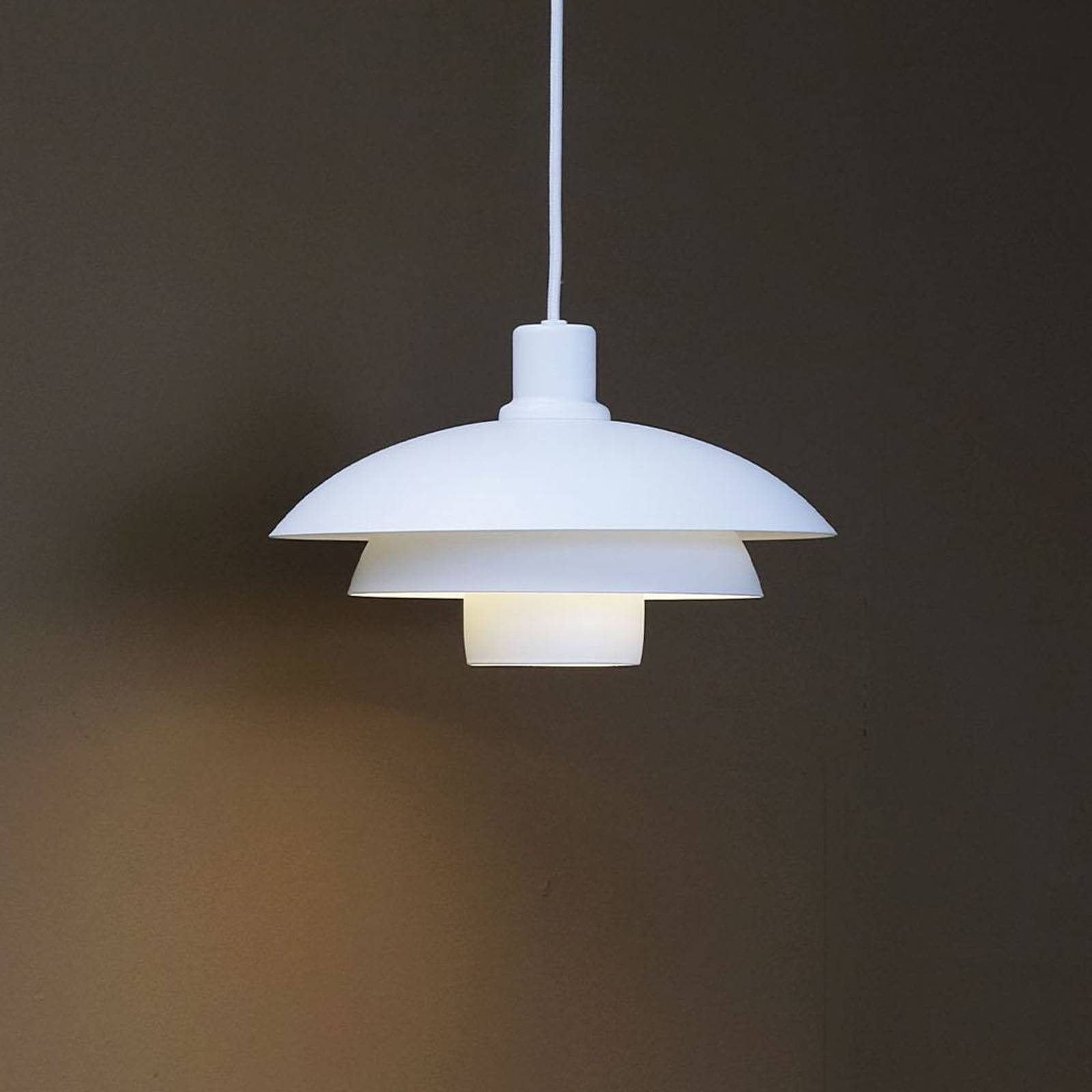 Lampa wisząca Dyberg Larsen Morph, biały, Ø 30 cm, metal