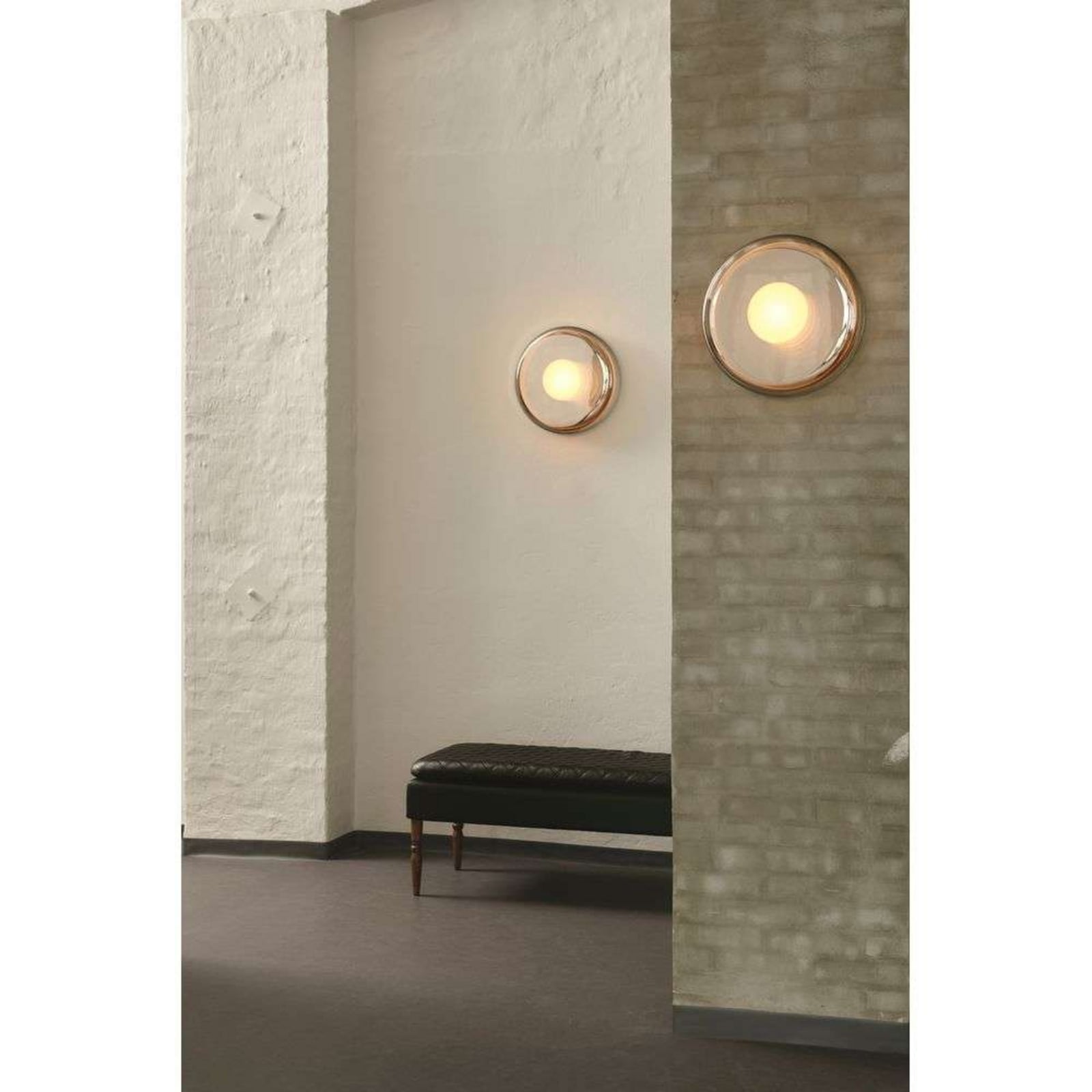 DESIGN BY US -seinävalaisin Endless, kromi, IP54, peililasi