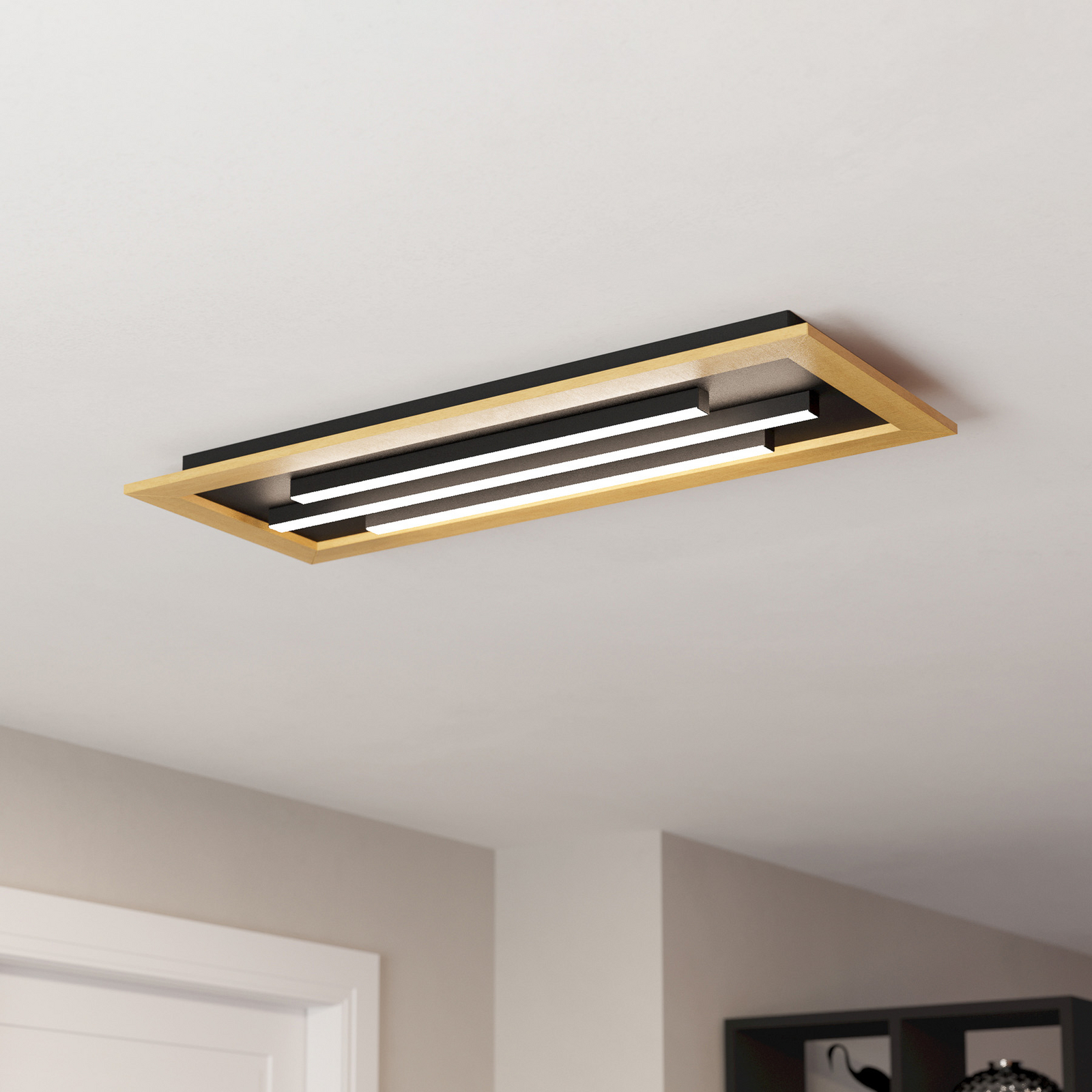 LED griestu lampa Tirrenara, tālvadības pults, 78x31cm