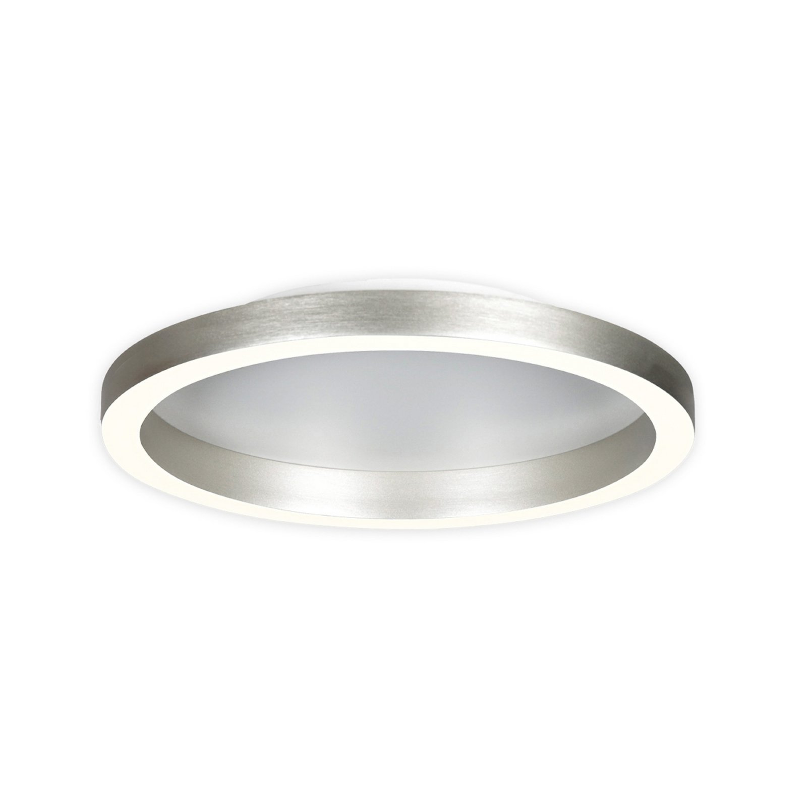 LED-taklampe Ringlux, stålgrå, Ø 40 cm, metall, 2700 K
