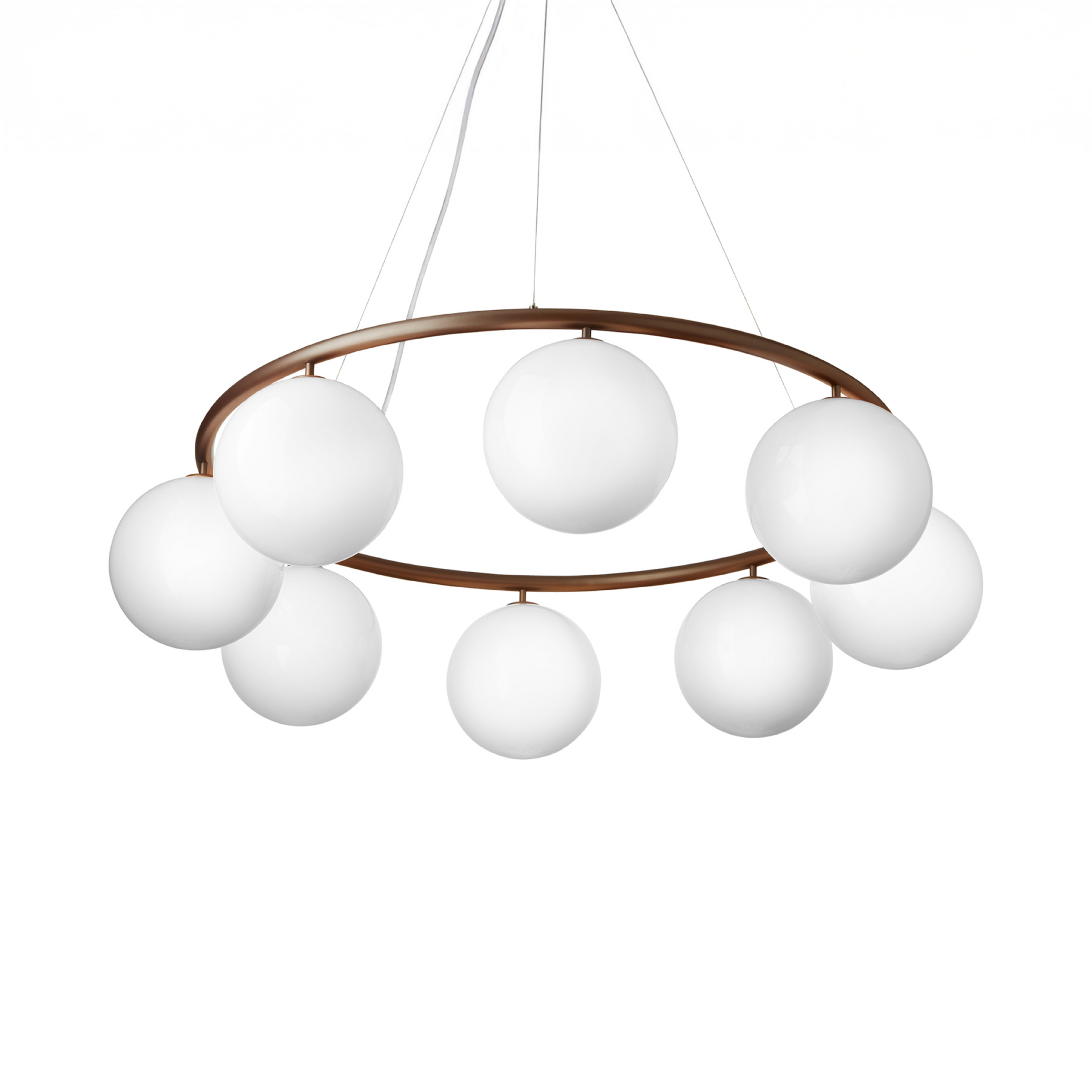 Miira 8 Circular kroonluchter, brons/wit, Ø 100 cm - Nuura