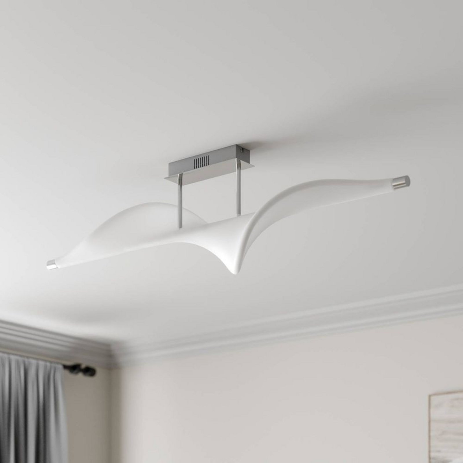 Edano LED Plafonieră White/Chrome - Lucande