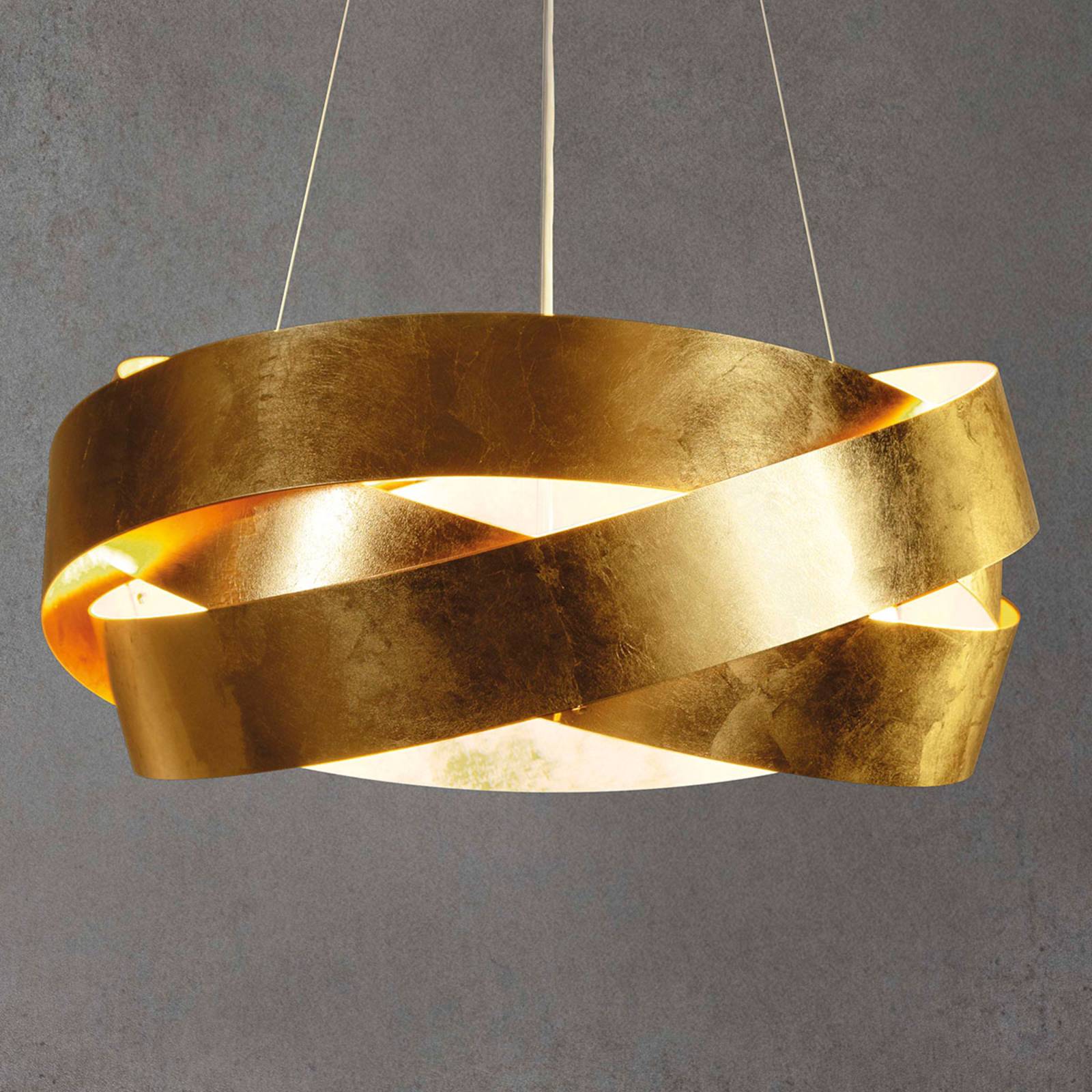 Lampa wisząca LED Pura zpłatkowym złotem 60 cm