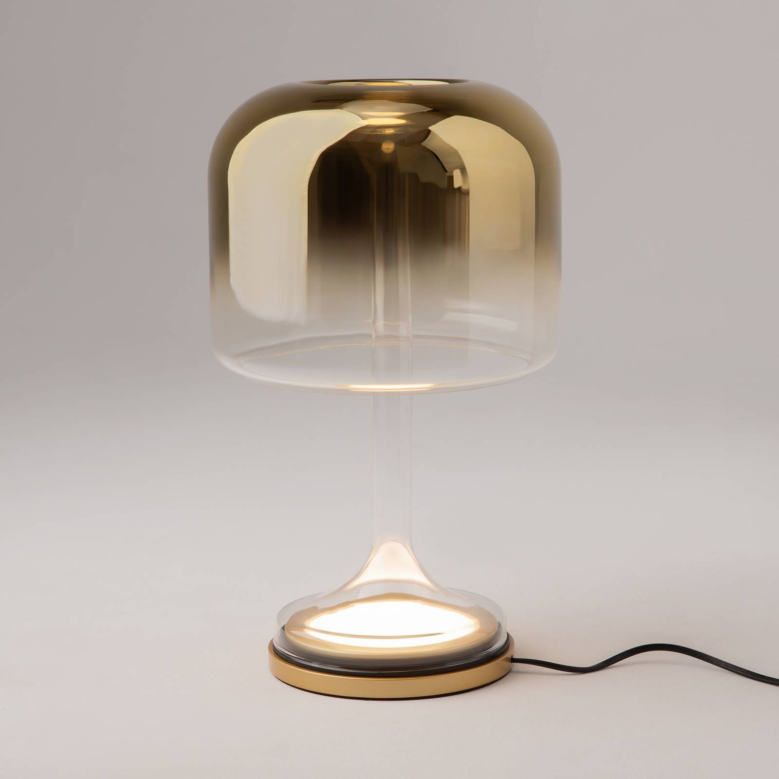 Maytoni Lampa stołowa LED Spirito, złota, szkło, wysokość 42 cm