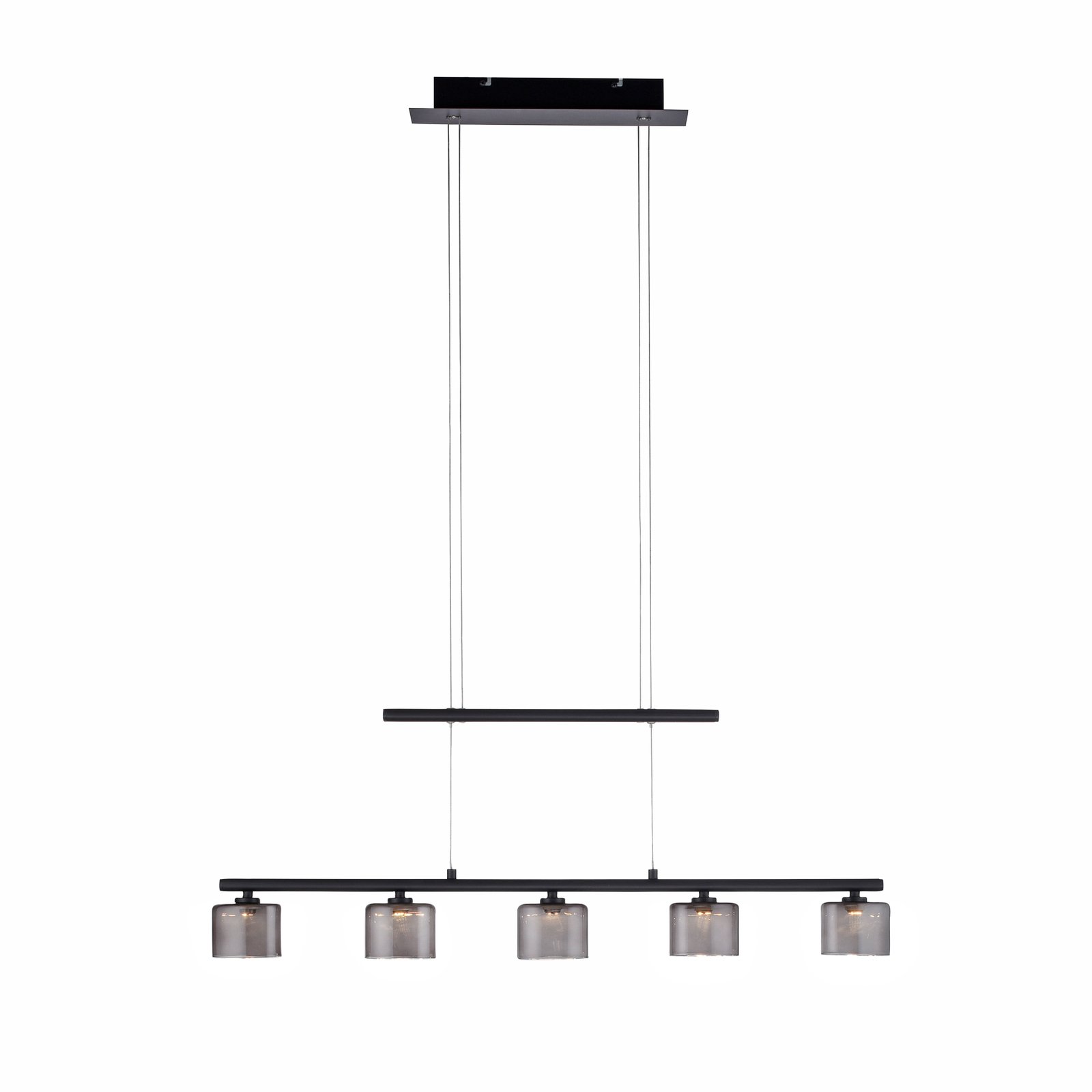 Paul Neuhaus Hydra LED pendant light, 5-bulb, glass, 80 cm