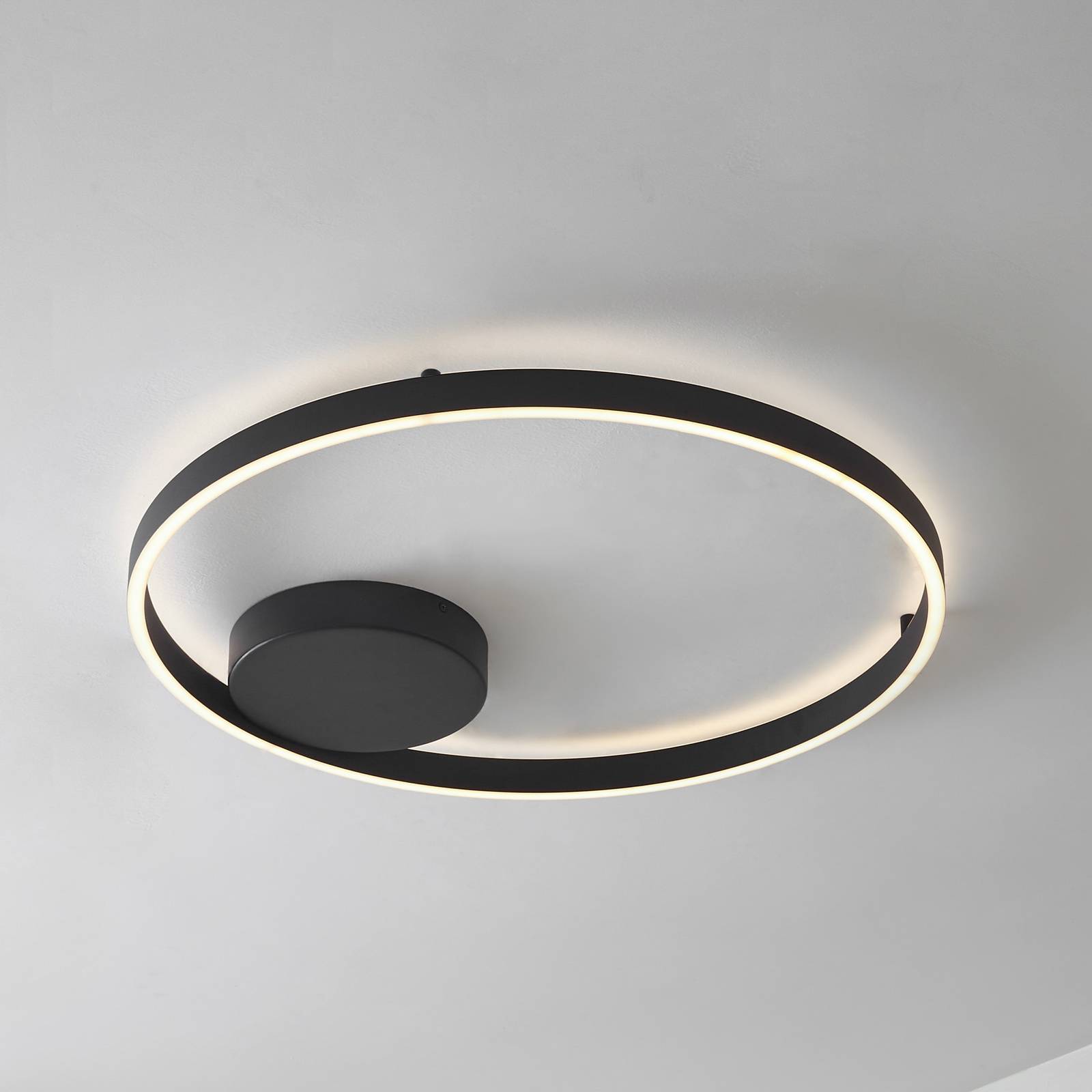 Lucande Smart-LED-Deckenleuchte Moise, schwarz, CCT, Tuya günstig online kaufen