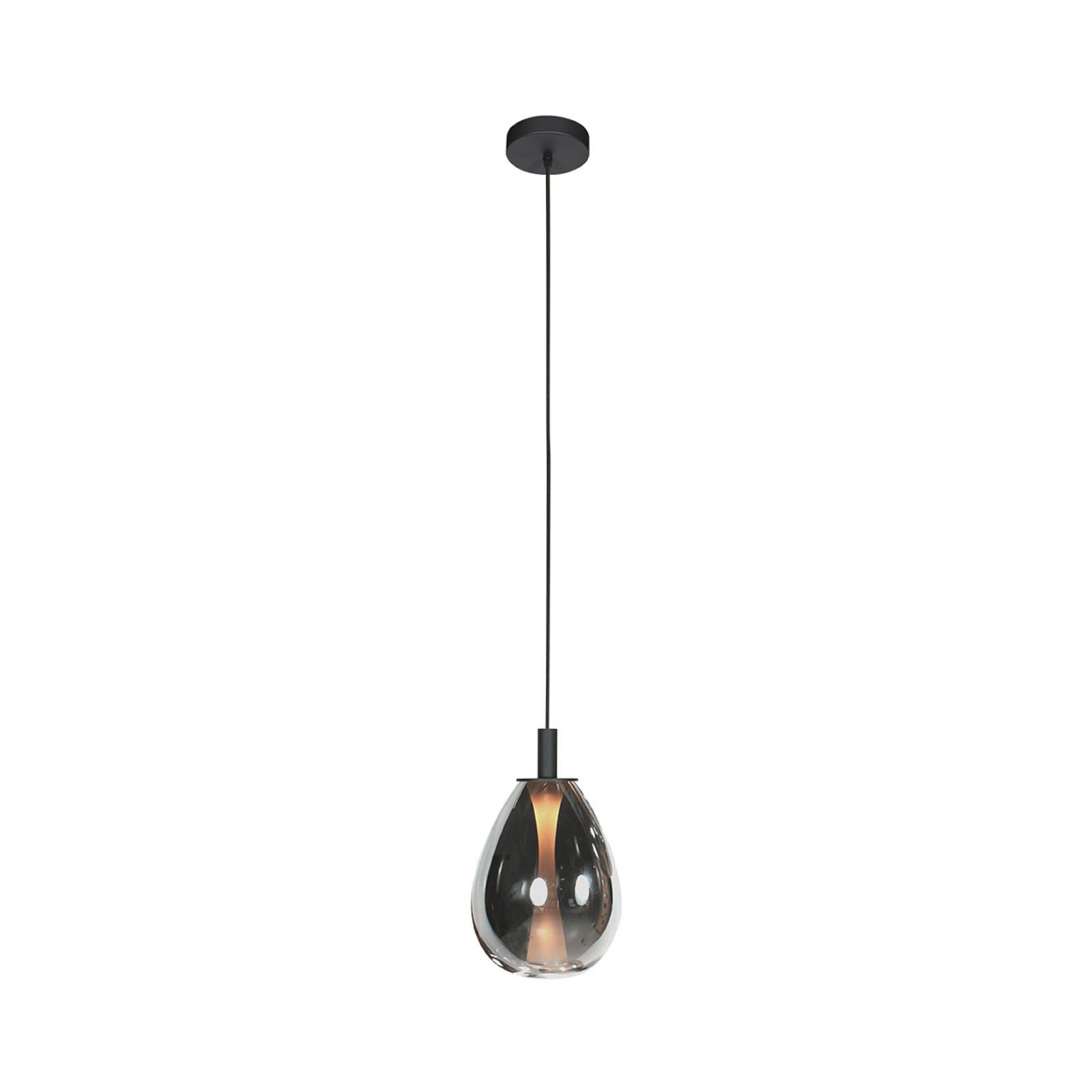 Lampada LED a sospensione Glimsy, Ø 22 cm nero/vetro grigio fumo