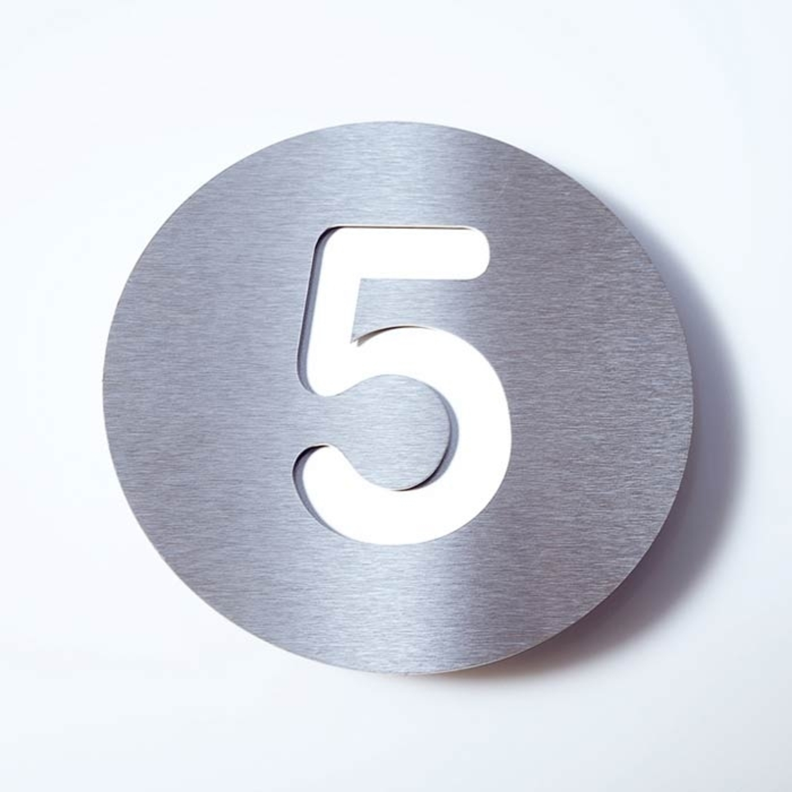 Hausnummer Round aus Edelstahl - 5