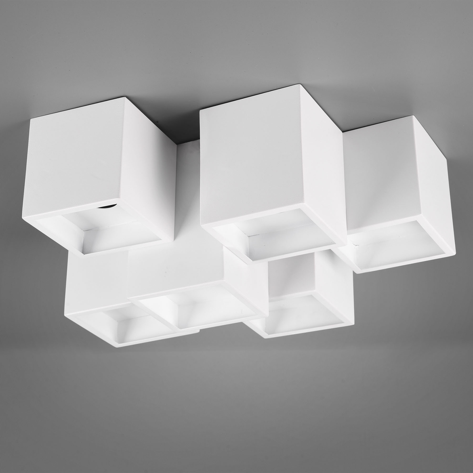 Fernando ceiling light, 6-bulb, matt white