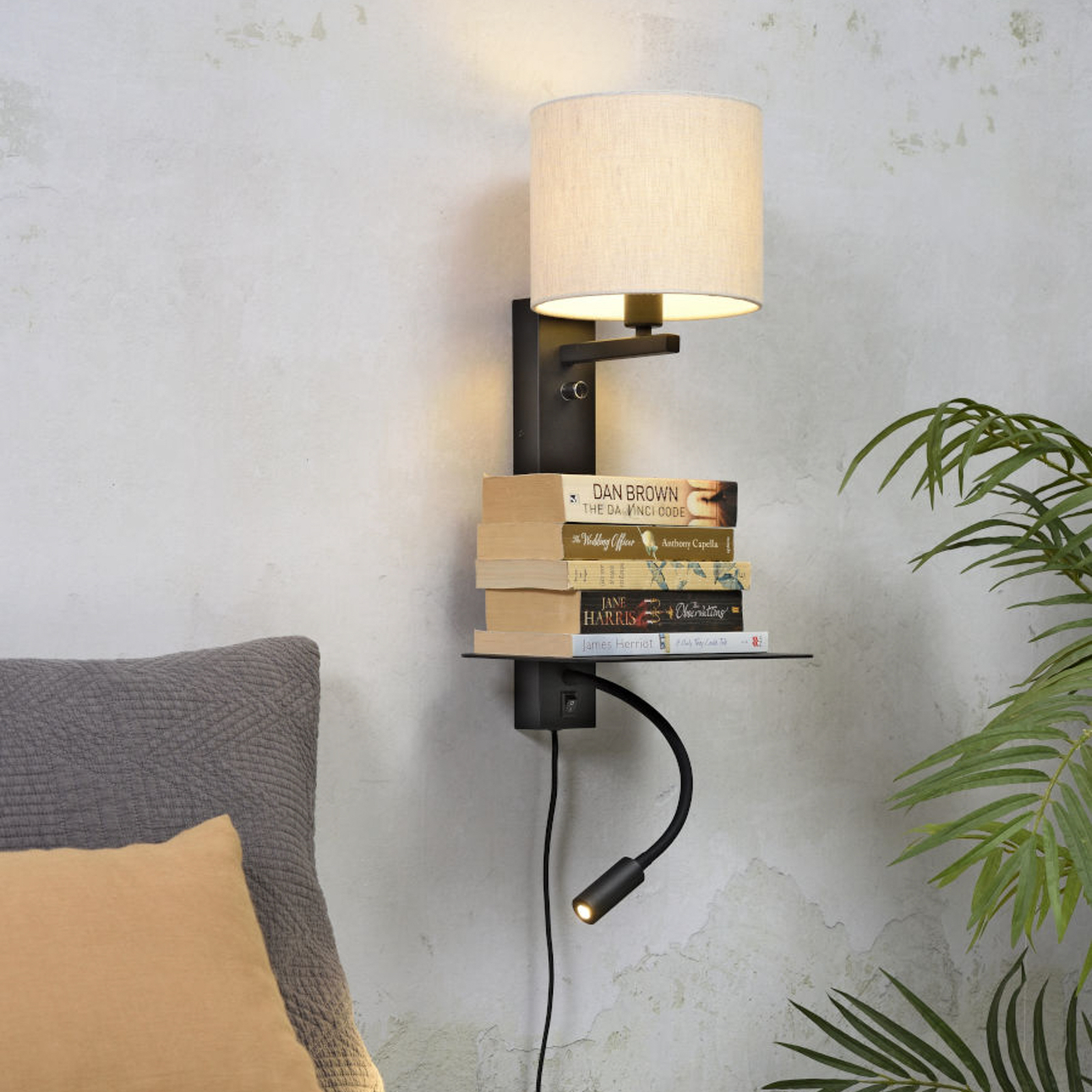It's about RoMi Florence reading lamp 2-bulb linen bright