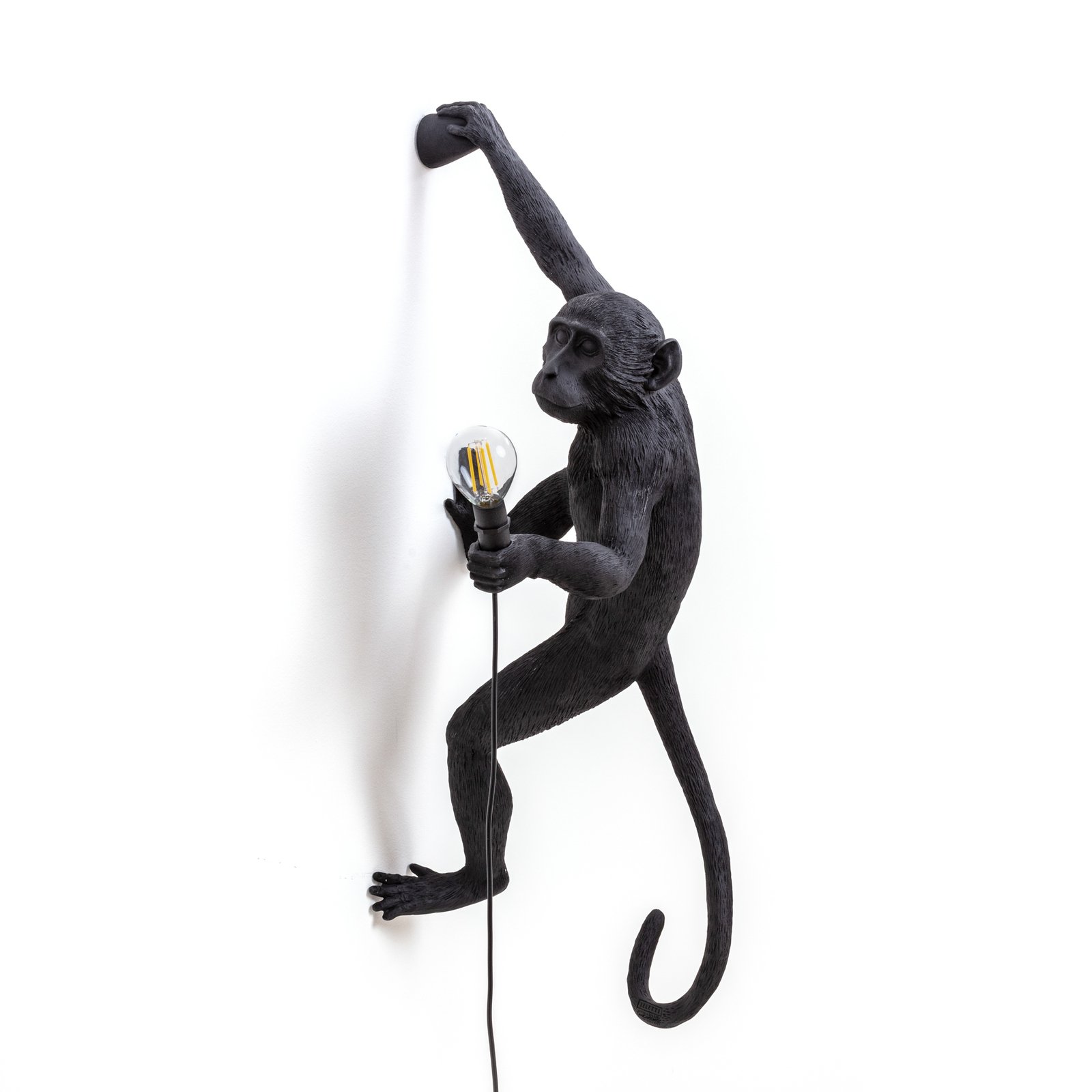 Monkey Hanging Buiten Wandlamp Right Zwart - Seletti