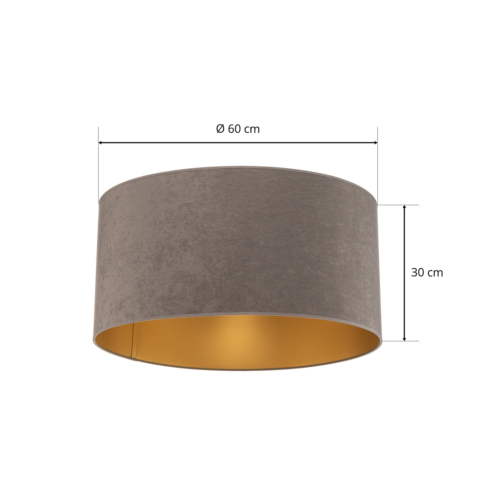 Lampa sufitowa Golden Roller Ø 60 cm szara/złota