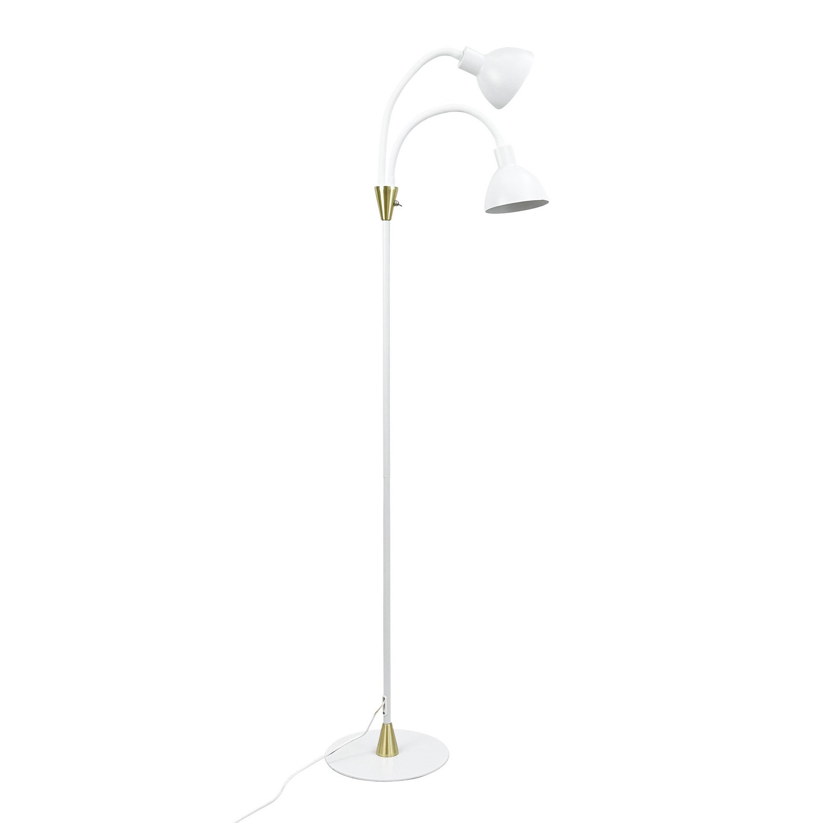 Dyberg Larsen podna lampa Lilje, bijela, visina 135 cm, 2 žarulje.