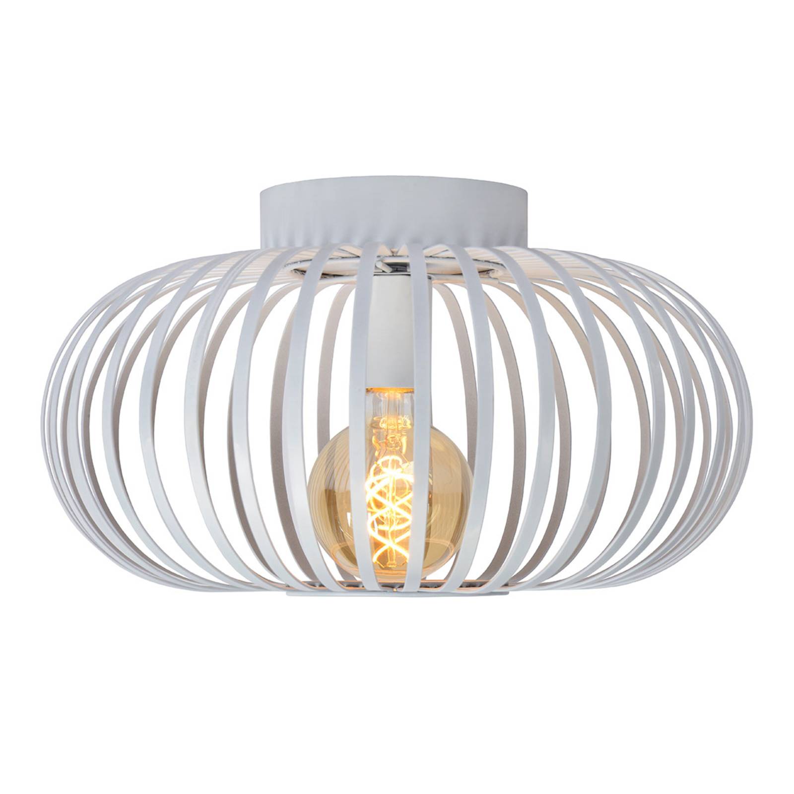 Lampa sufitowa w kształcie klatki Manuela, Ø 40 cm, biała