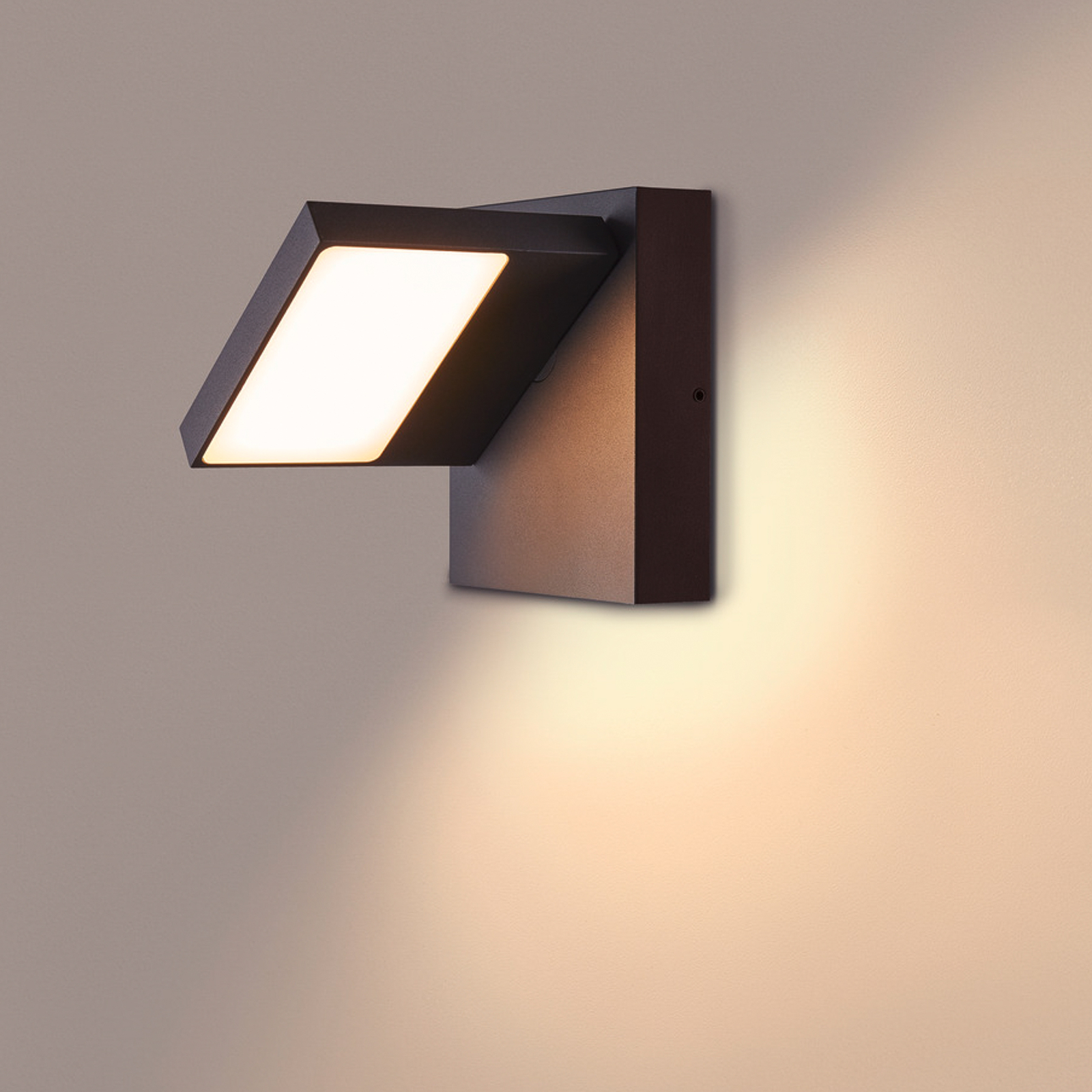 SLV LED wall lamp Abridor, anthracite, width 14 cm, aluminium