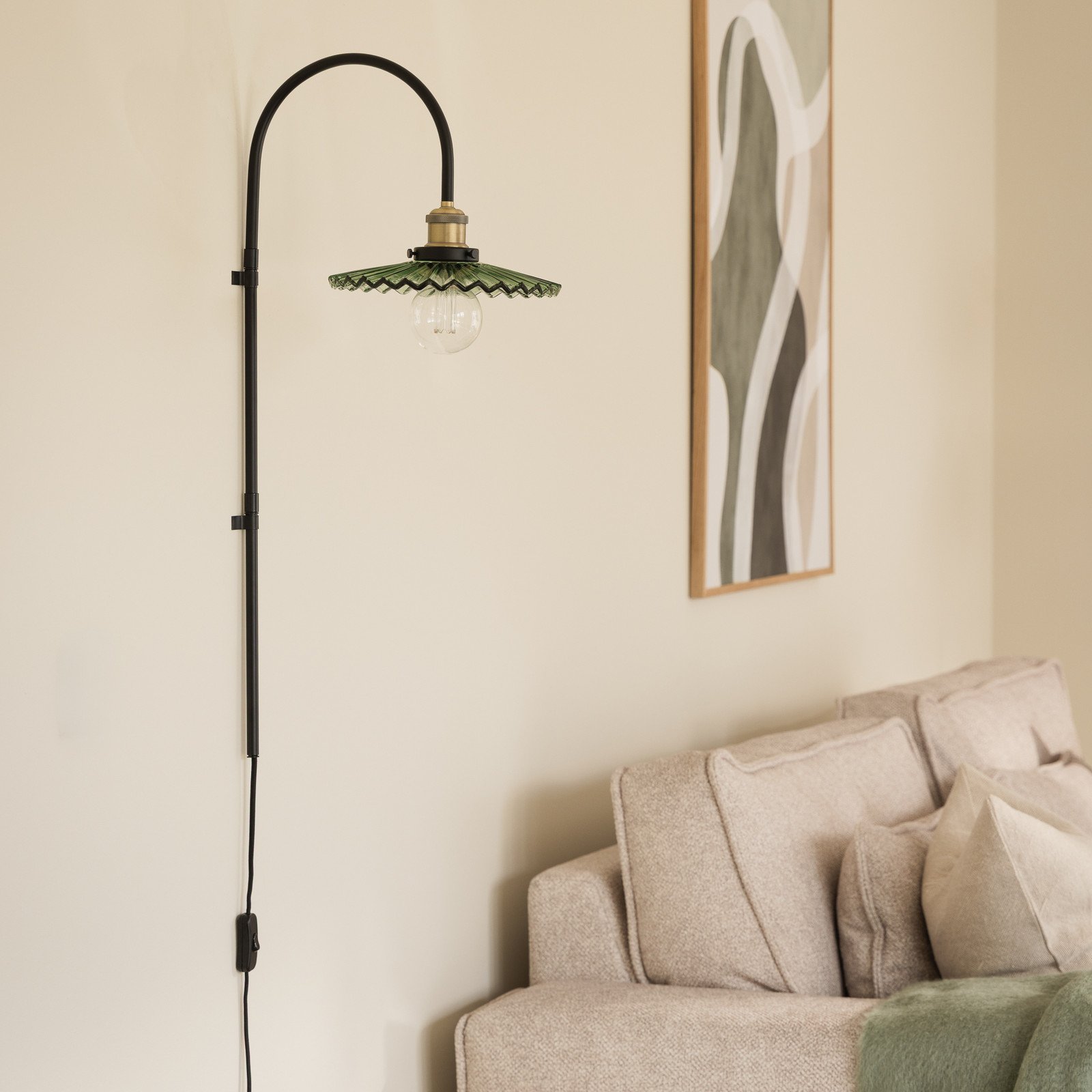 Globen Lighting aplică de perete Cobbler 75 verde sticlă - Camera de zi / sufragerie - Design - negru verde