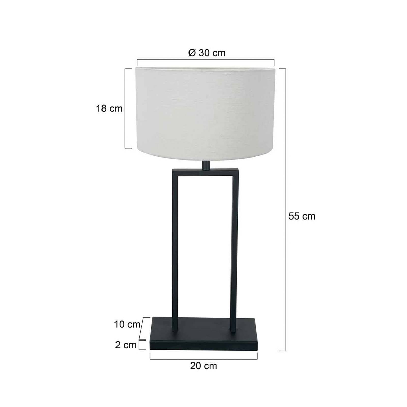 Steinhauer Lampe à poser Stang 3860ZW, noir/lin blanc, hauteur 55 cm