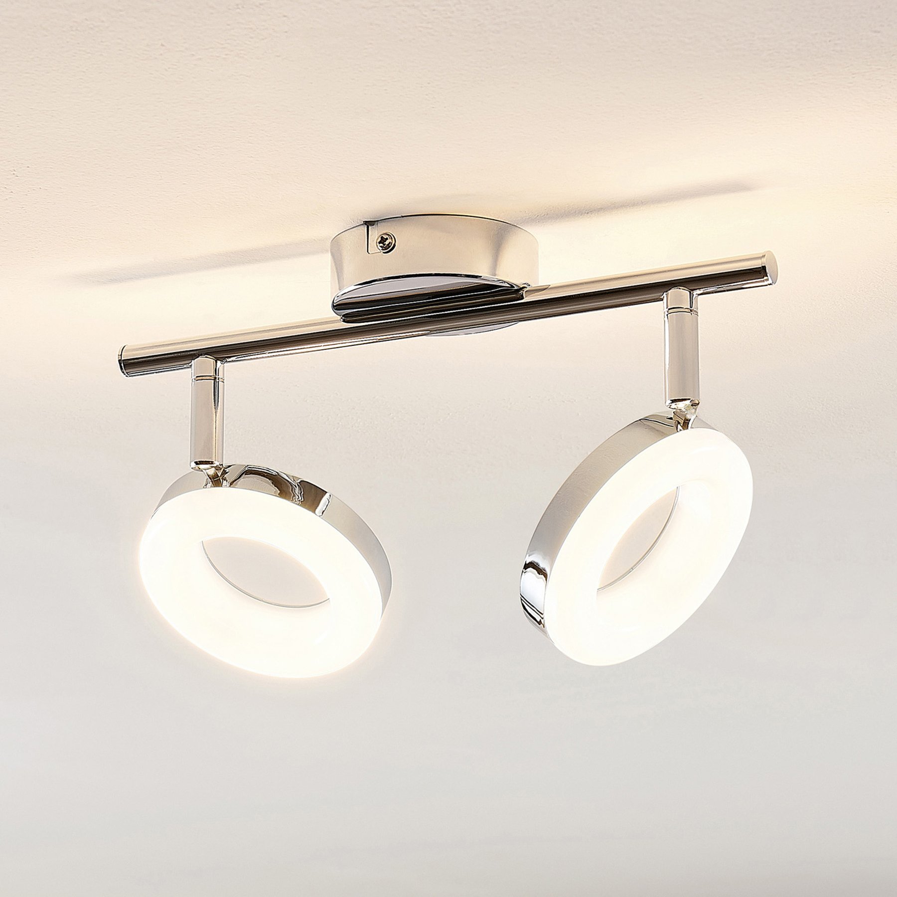 ELC Tioklia lampa sufitowa LED, chrom, 2-punktowa