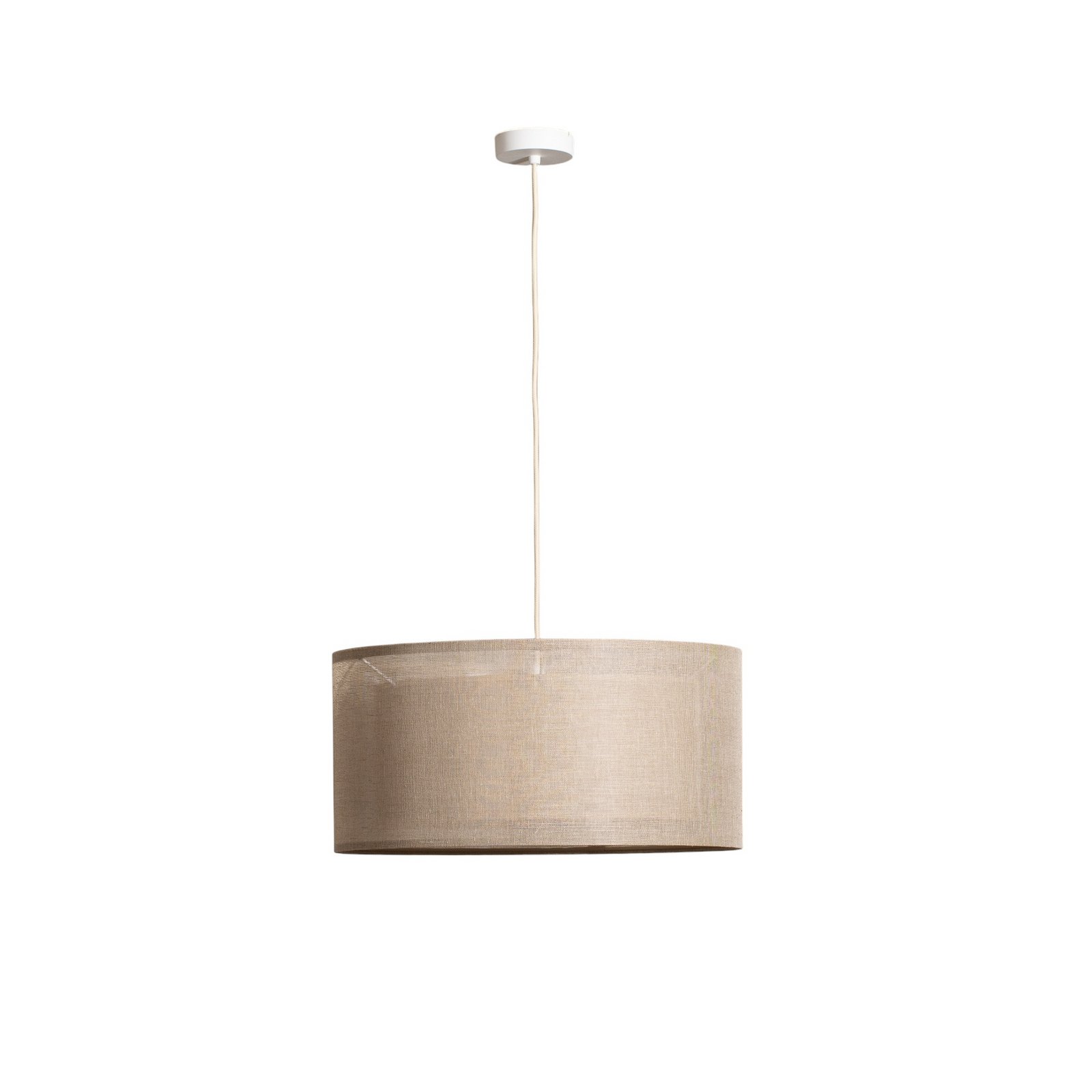 Lampada a sospensione Duo Den Light, beige, Ø 50 cm, lino, PVC