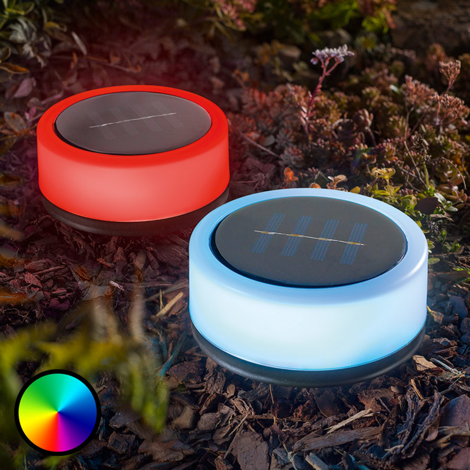 Esotec Spart Puc solar decorative lights, set of 2, plastic, H: 4.5 cm