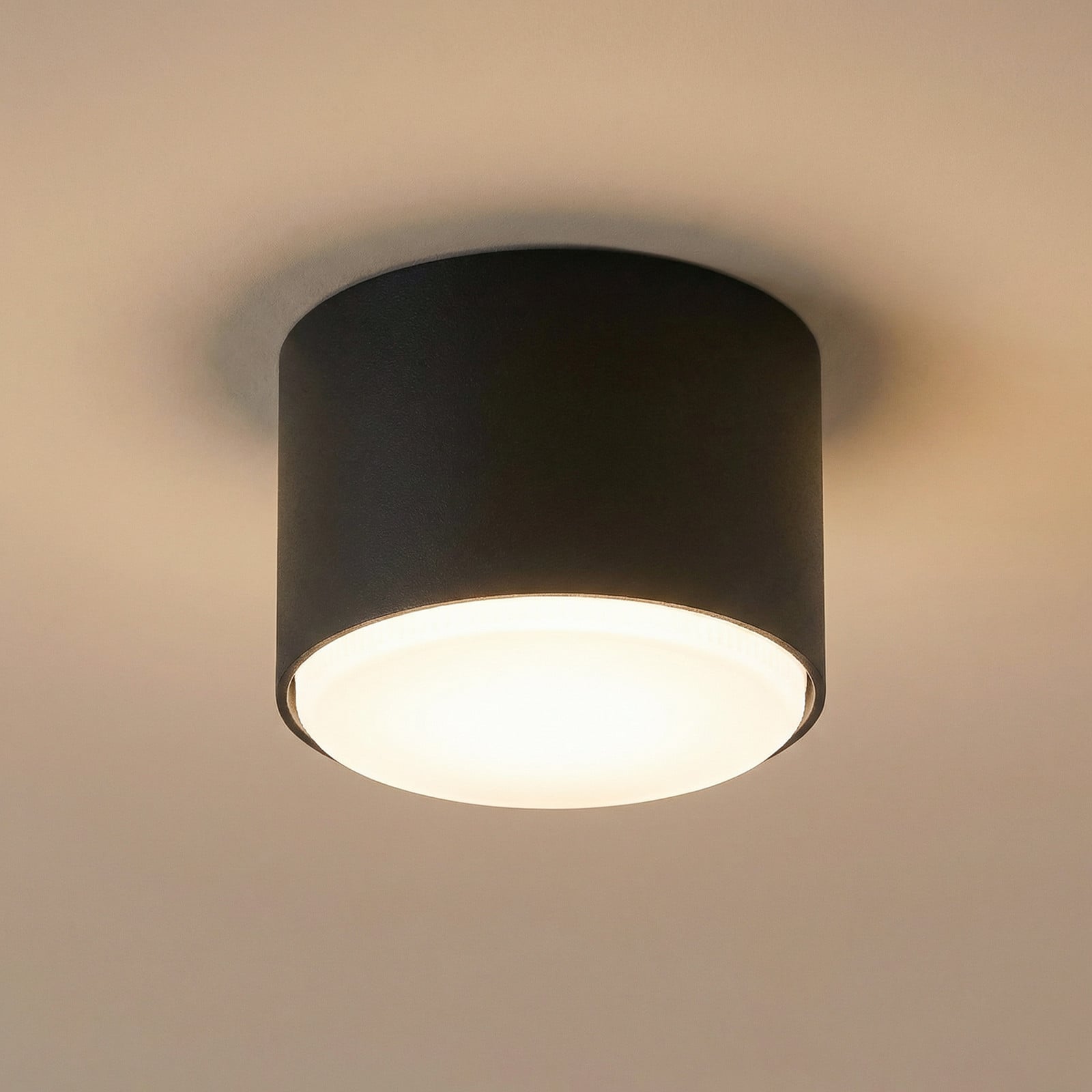 SIGMA Plafonieră Tubo S negru oțel Ø 8 cm GX53 - Camera de zi / sufragerie - Metal