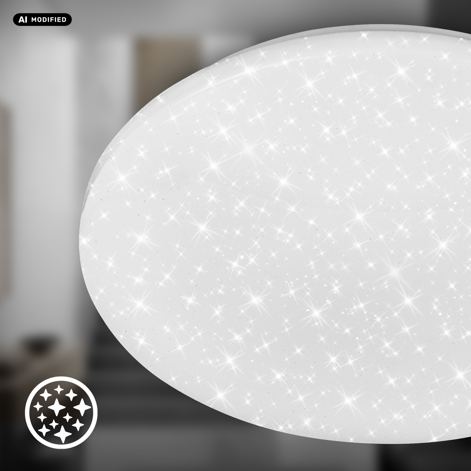 Lampa sufitowa LED Vipe A, biała, gwieździste niebo LED, Ø 29 cm, 8 W Lampa sufitowa LED Vipe A, biała, gwieździste niebo LED, Ø 29 cm, 8 W
