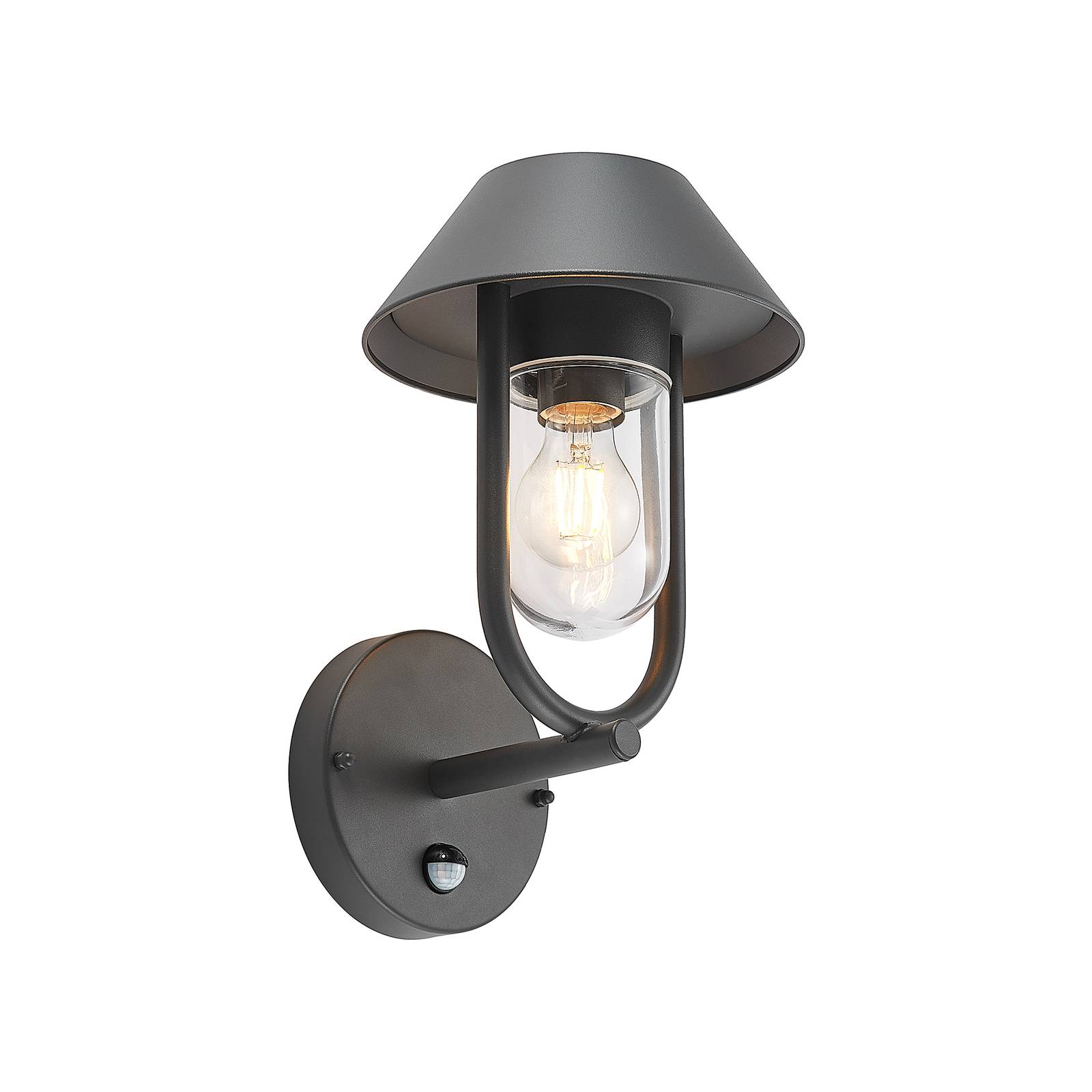 Lucande Outdoor Sensor Wall Light - dimmable - Modern - Black