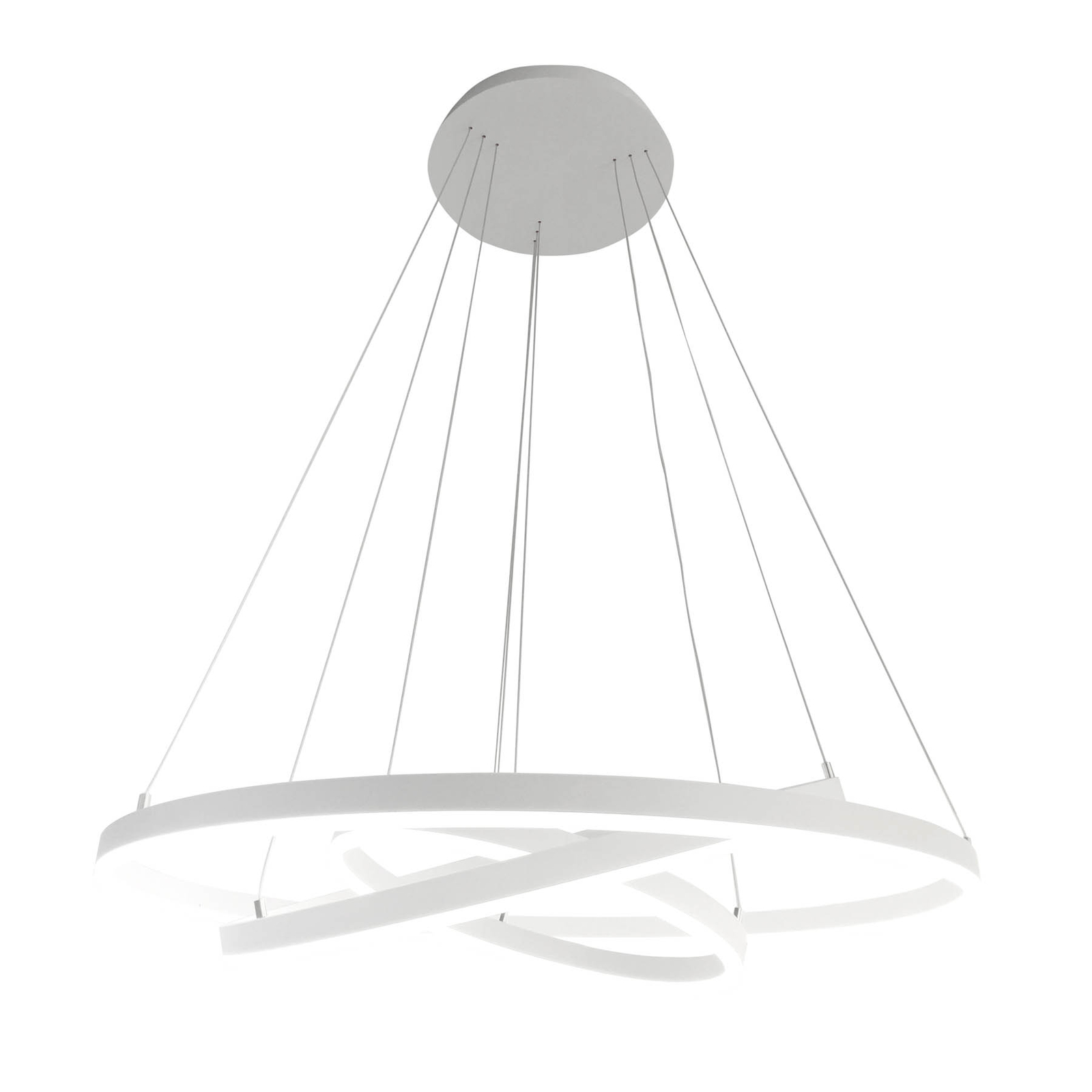 Arcchio Albiona LED-Hängeleuchte, weiß, 3 Ringe