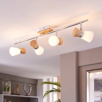 4-bulb wooden ceiling spotlight Vivica