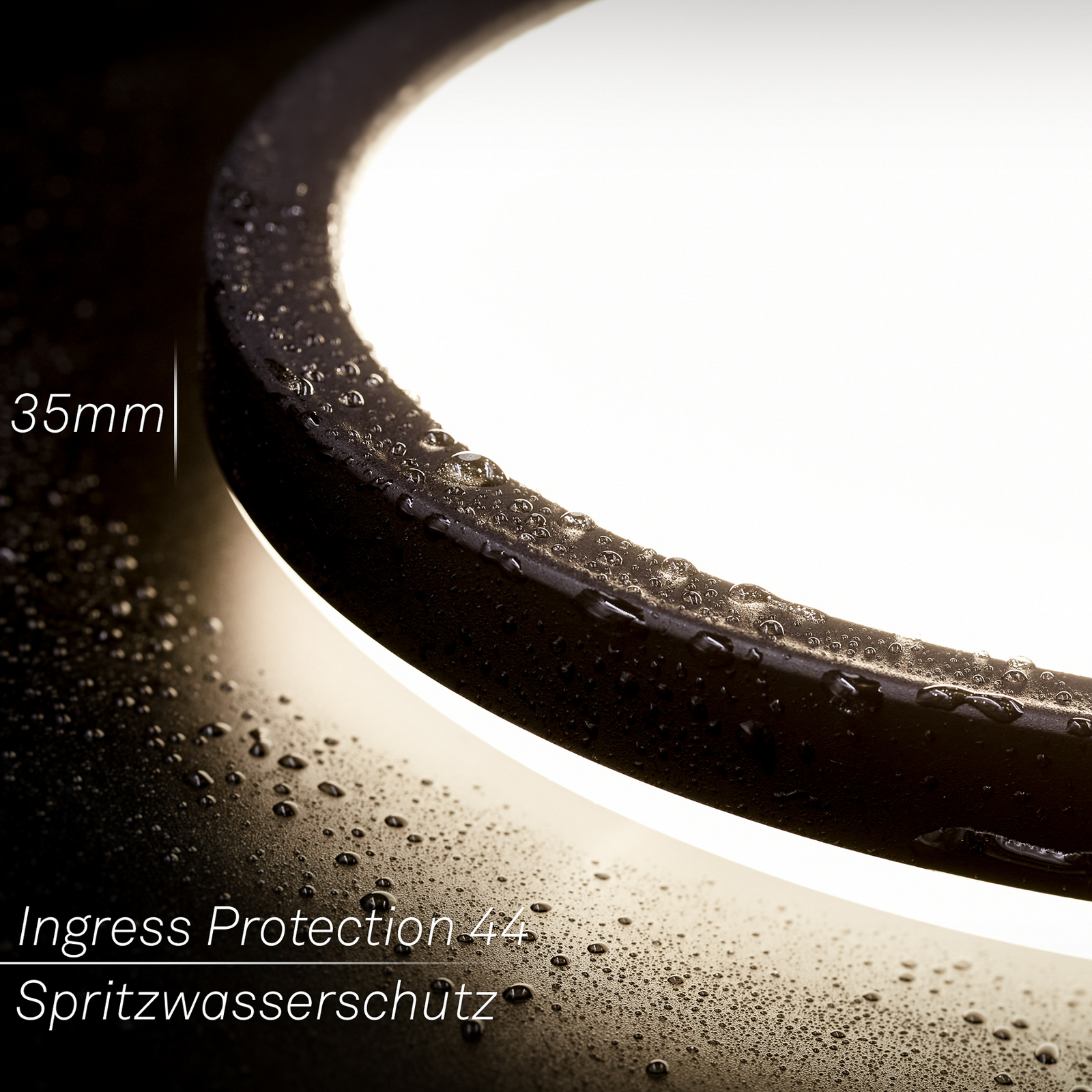 LED bathroom ceiling light Slim Drip, black, Ø 29 cm, IP44