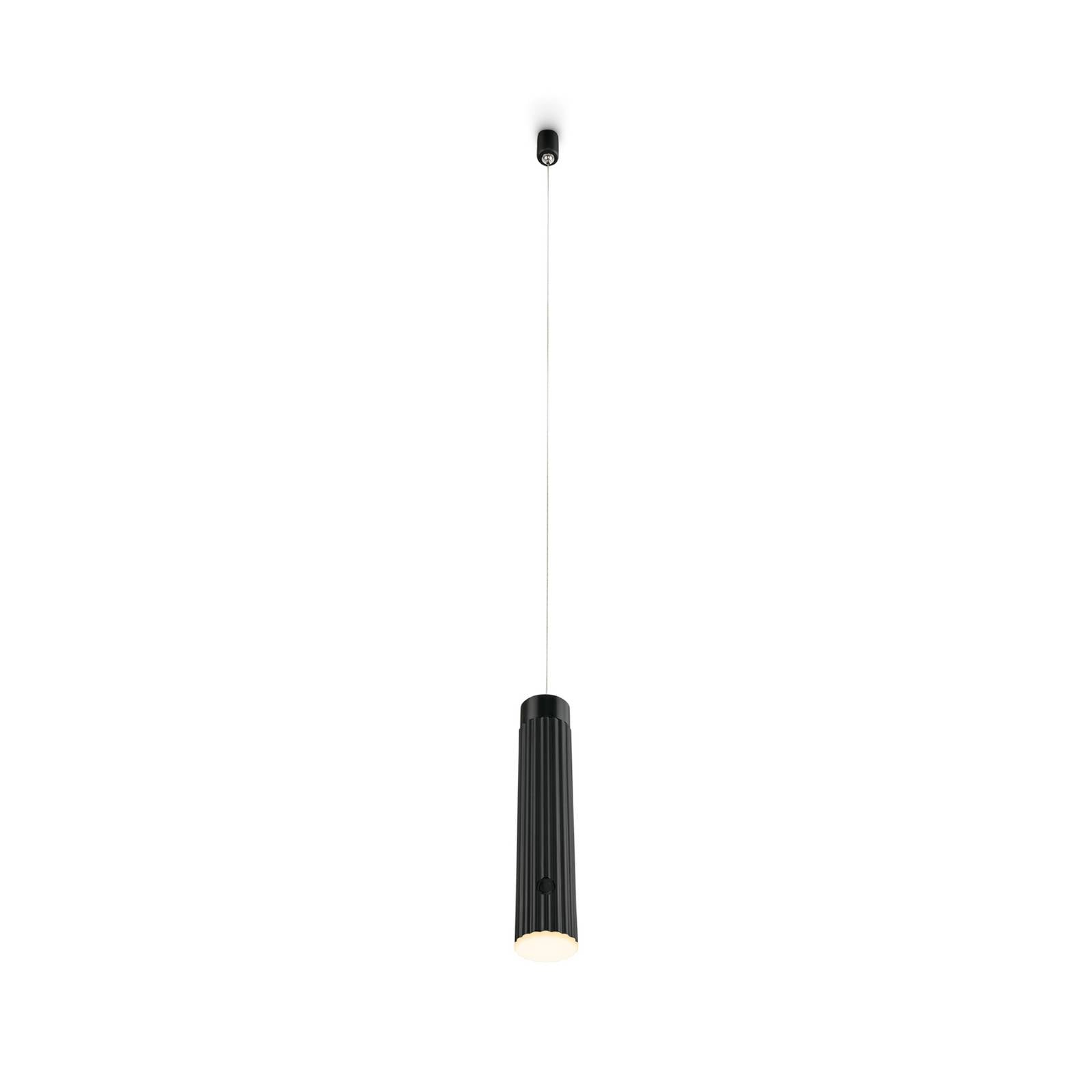 LED-Akku-Pendelleuchte Hang, schwarz, Kunststoff, dimmbar