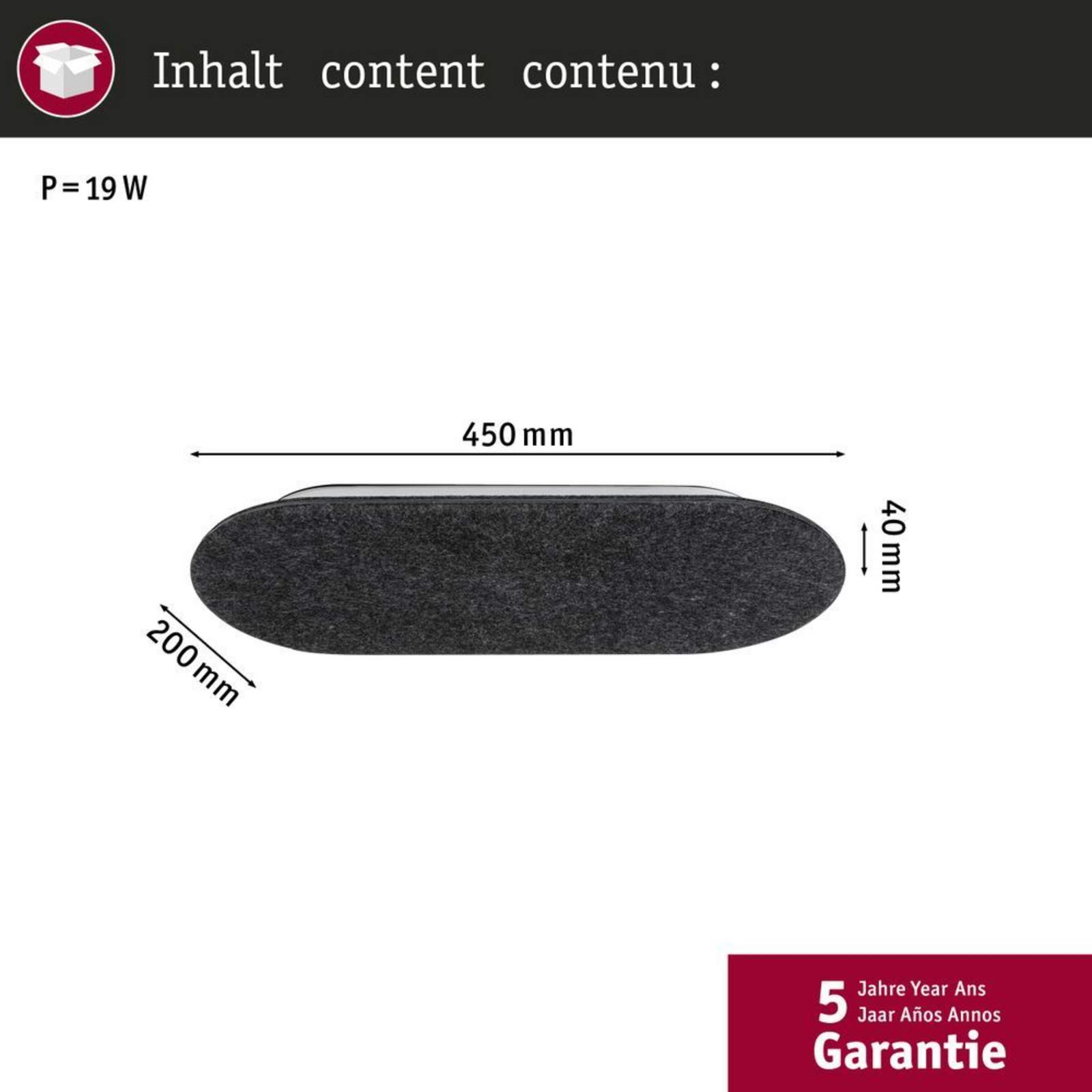 Tulga LED Aplică de Perete 3-Step-Dim Long Antracit - Paulmann