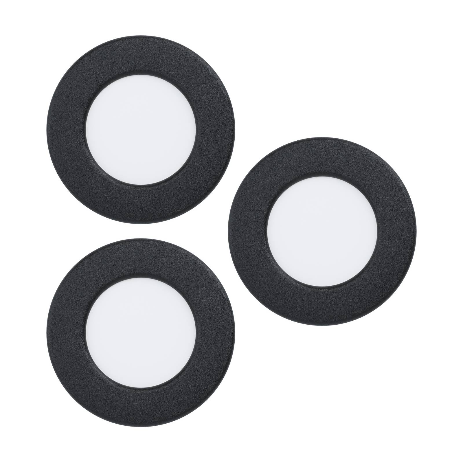 EGLO connect Oprawa wpuszczana LED Fueva 6-Z, czarna, zestaw 3 szt