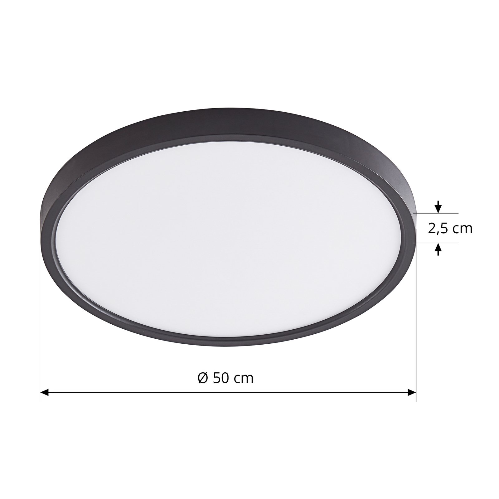 Lindby LED-Deckenleuchte Pravin, Ø 50 cm, CCT, schwarz