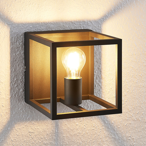 Lindby Meron vegglampe, boksform, svart