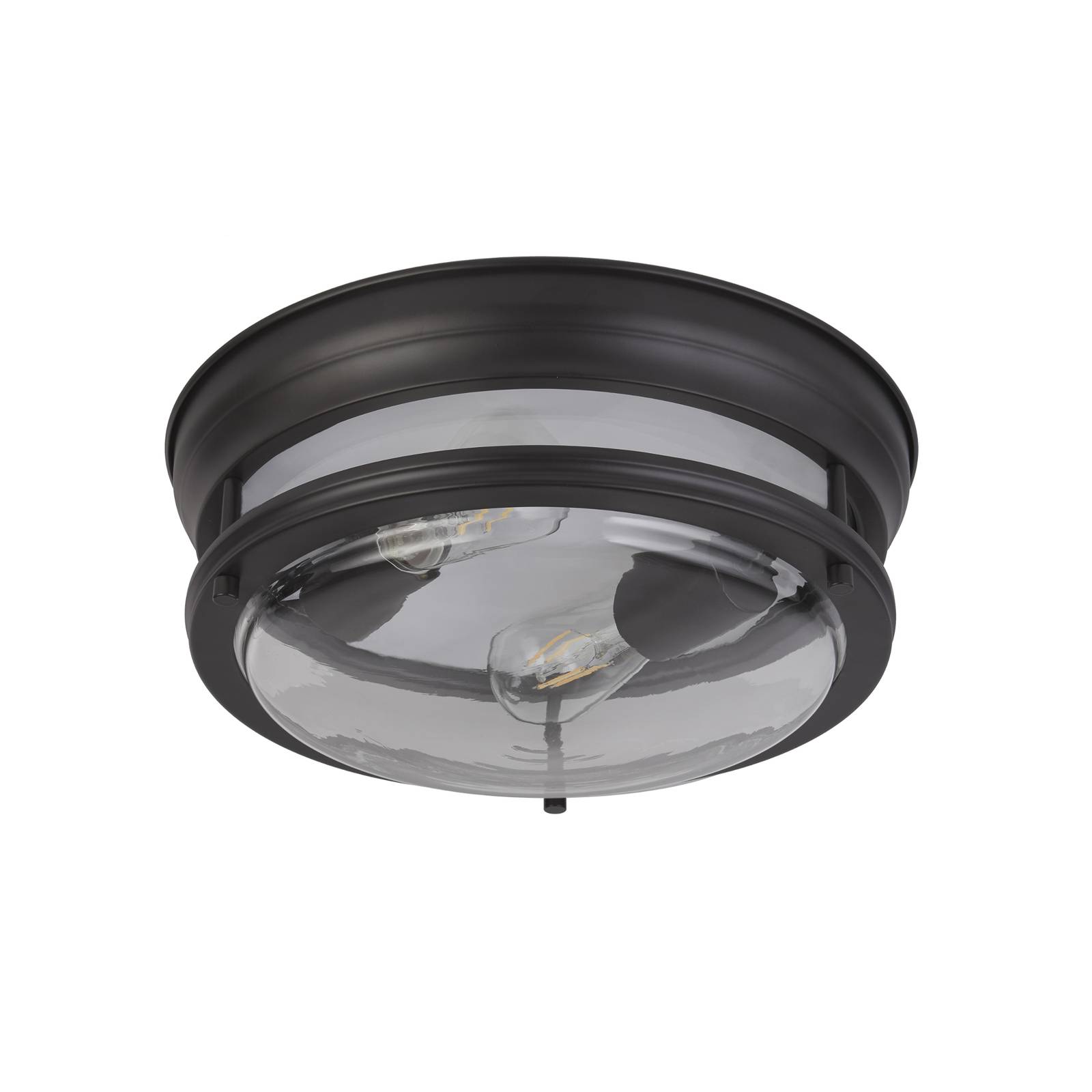 Zdjęcia - Naświetlacz LED / lampa zewnętrzna Searchlight Lampa sufitowa Glasgow ze szklanym kloszem, IP44, czarna 