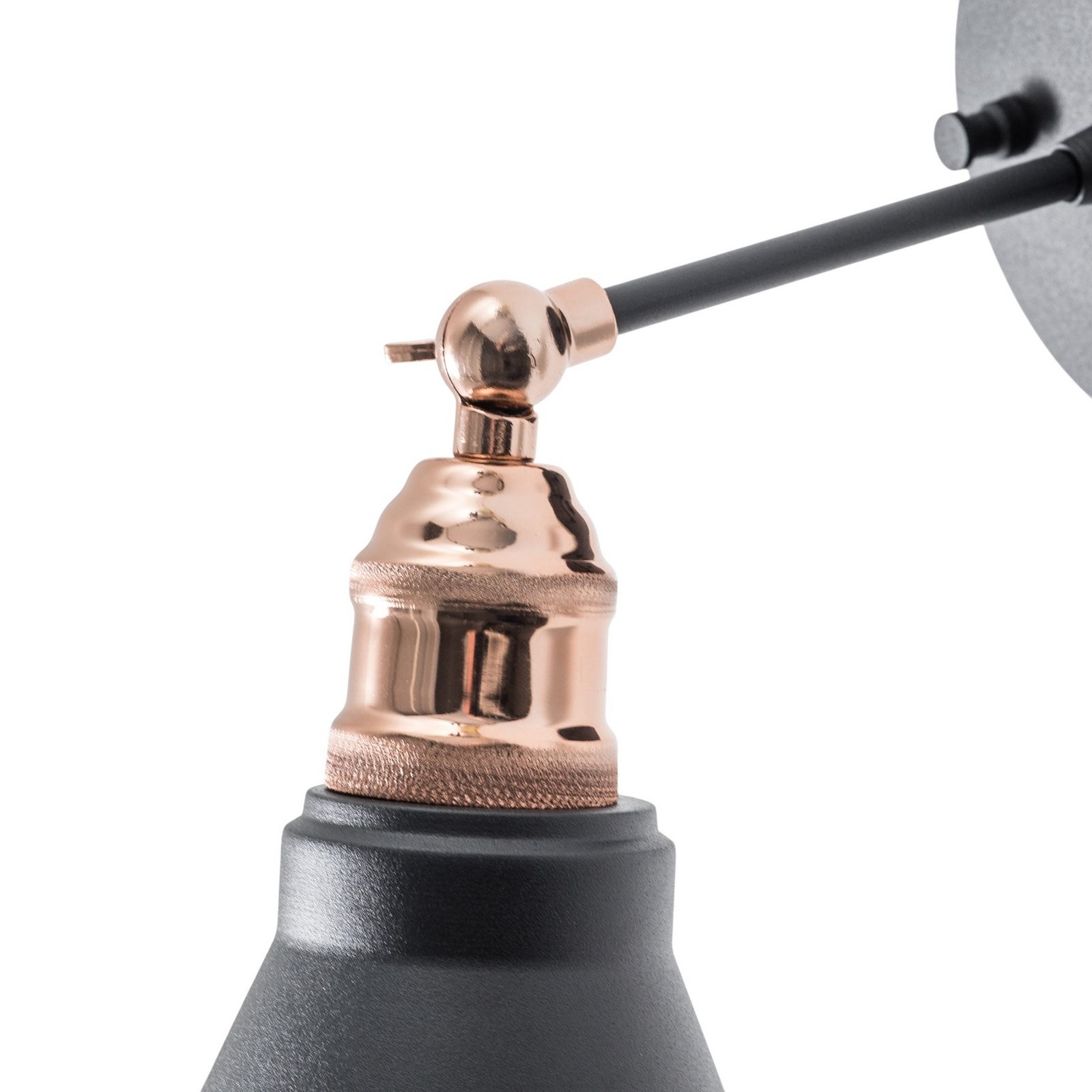 Wandleuchte Berceste, schwarz/gold, Metall, Höhe 29 cm