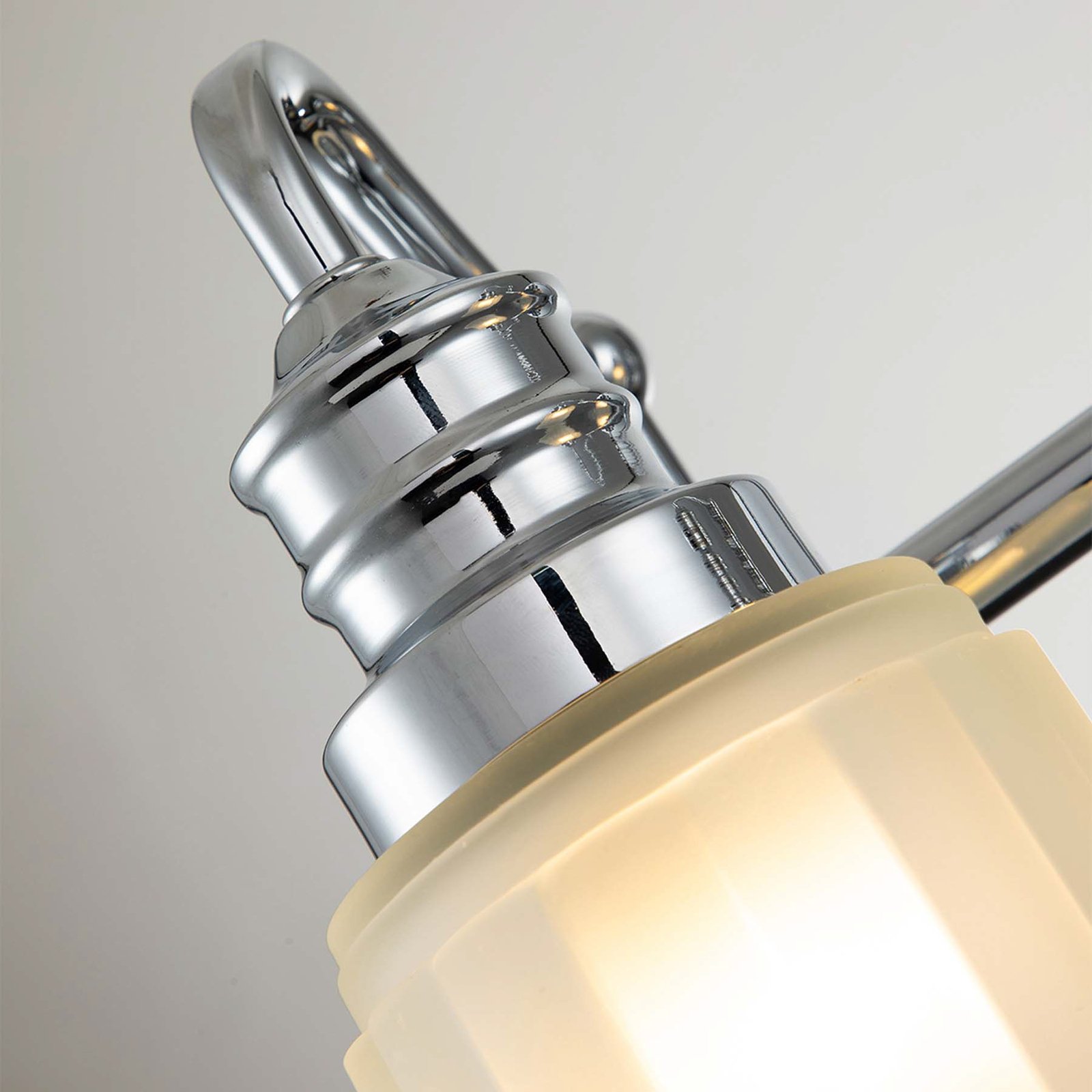 Wall light Swell IP44, 2-bulb, polished chrome