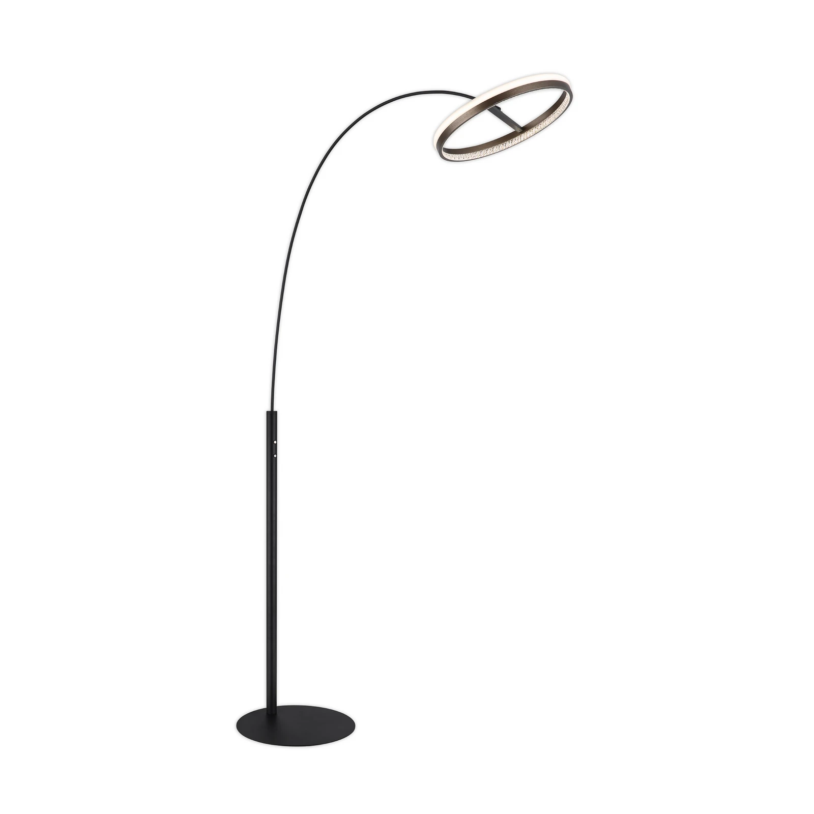 LED-Stehlampe Della, Höhe 190 cm, schwarz/dunkelgrau, Metall