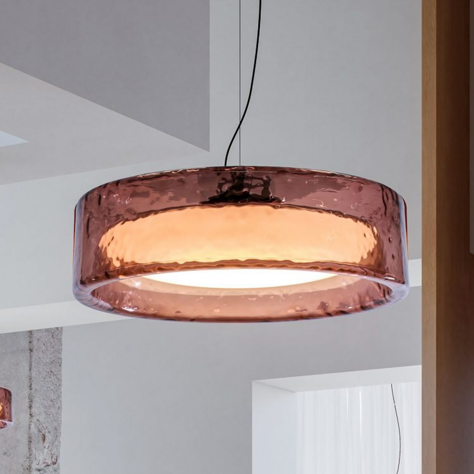 MARSET LED-Hängelampe Ringo, Ø 90 cm, rosé, TRIAC Kunststoff