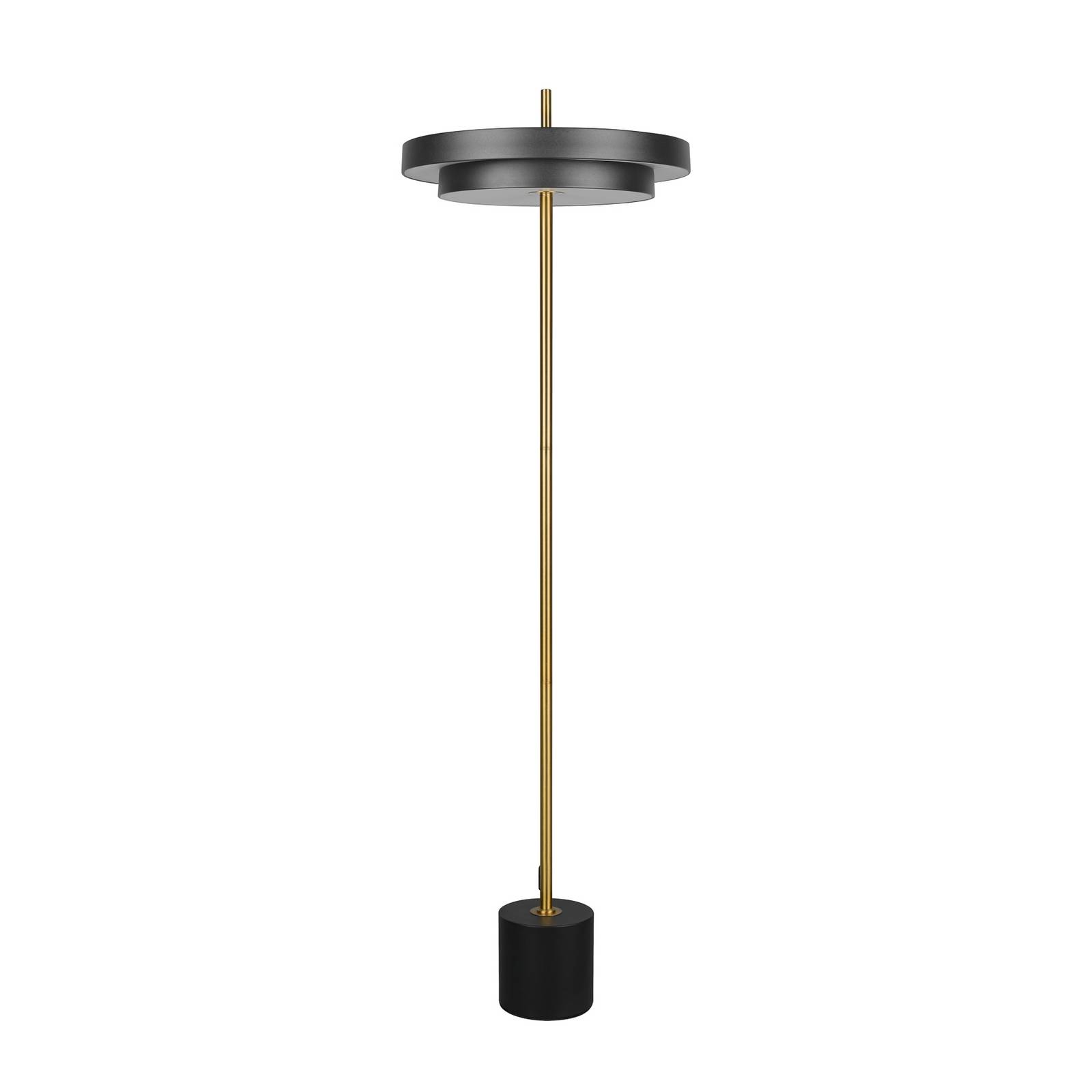 LED-Stehlampe Keaton, schwarz/goldfarben, Höhe 138 cm, CCT