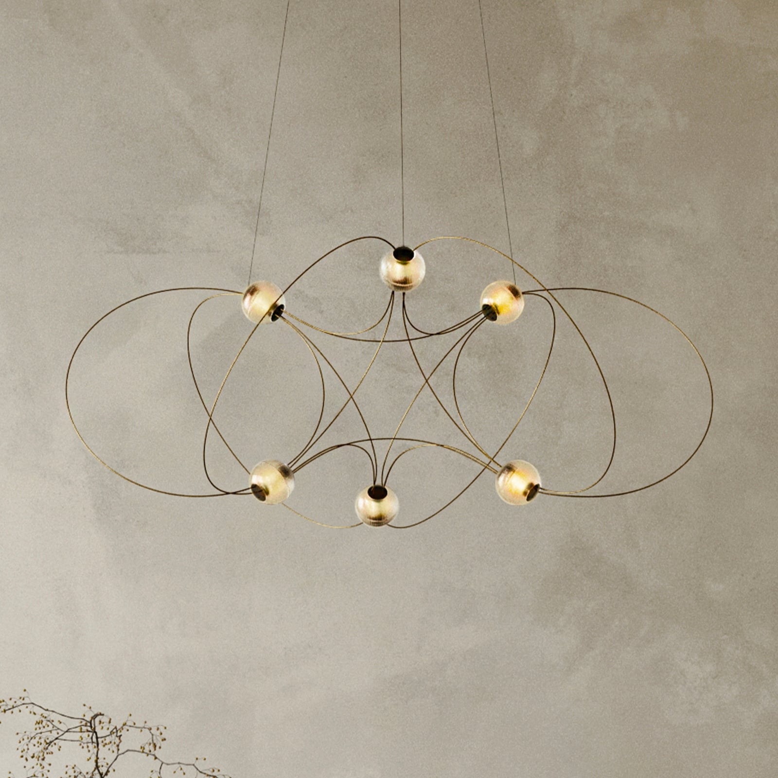 Munari 6 Pendant Light (PRE-ASSEMBLED) Gold - DCW Munari 6 Pendant Light (PRE-ASSEMBLED) Gold - DCW