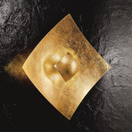 Quadrangolo wall light with gold leaf, 18 x 18 cm